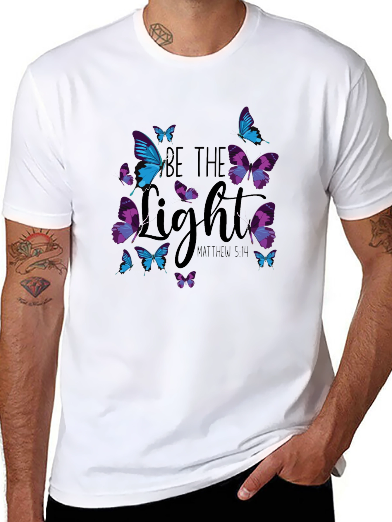 Be The Light Butterfly Graphic T-Shirt