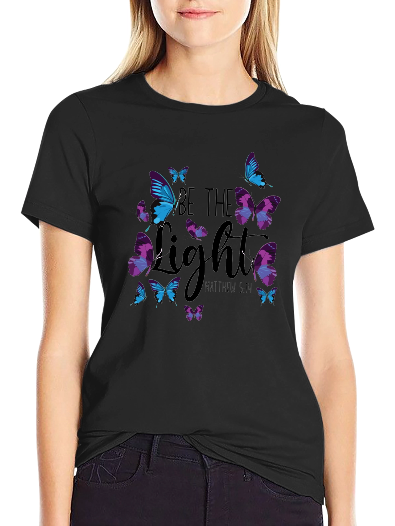 Be The Light Butterfly Graphic T-Shirt