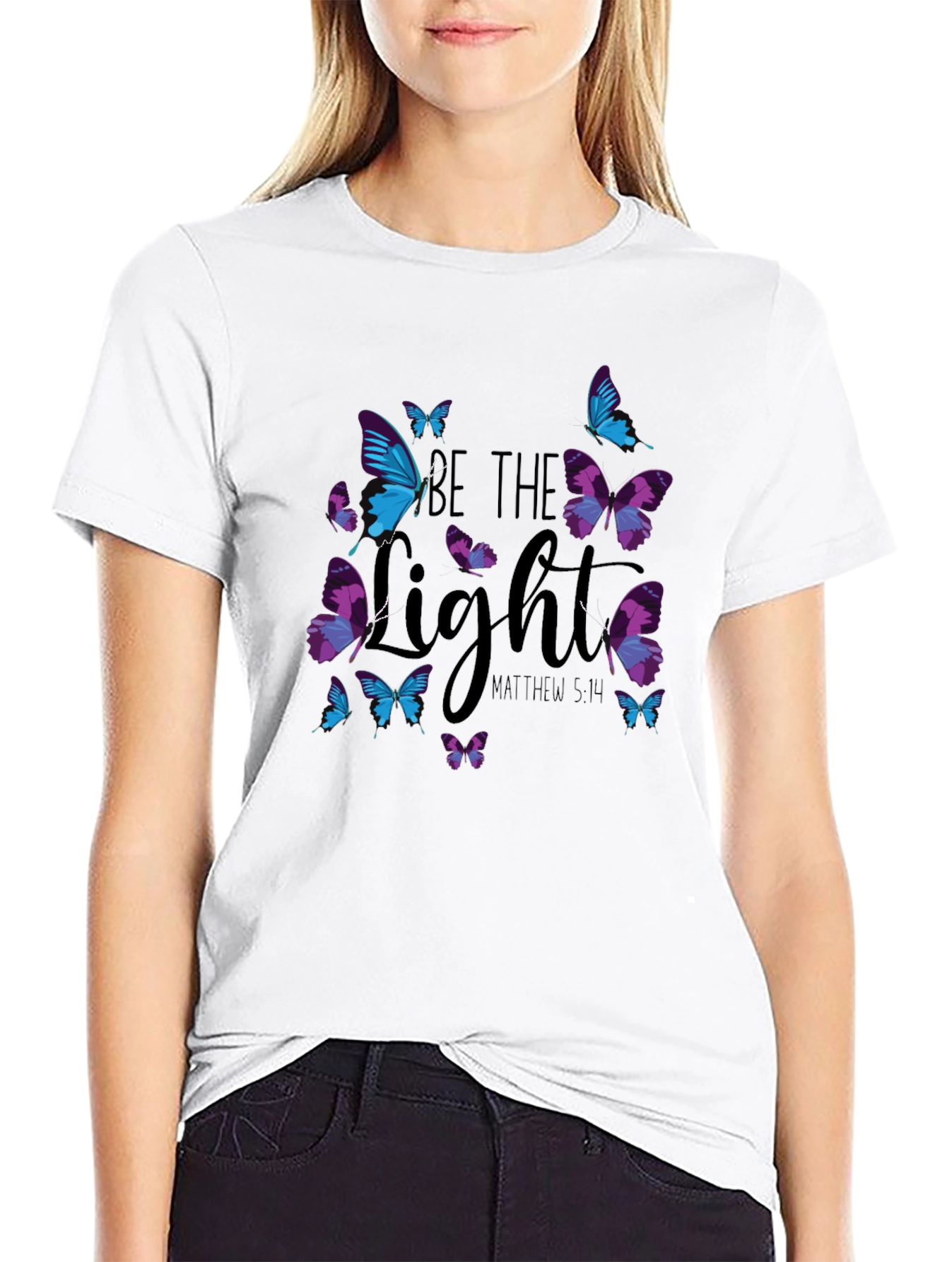 Be The Light Butterfly Graphic T-Shirt