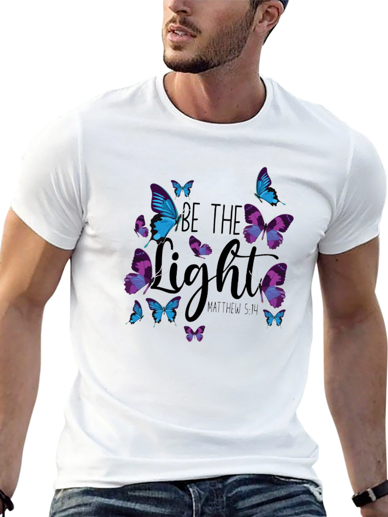 Be The Light Butterfly Graphic T-Shirt