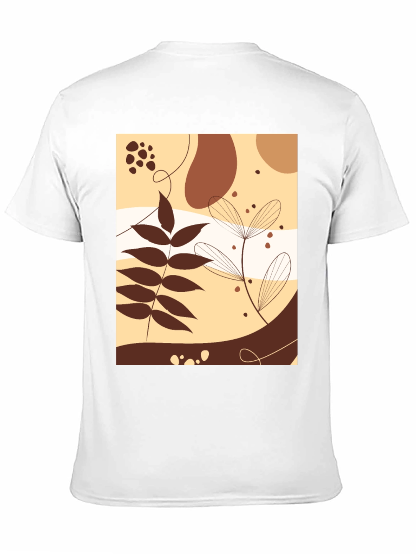 Abstract Botanical Graphic Black T-Shirt