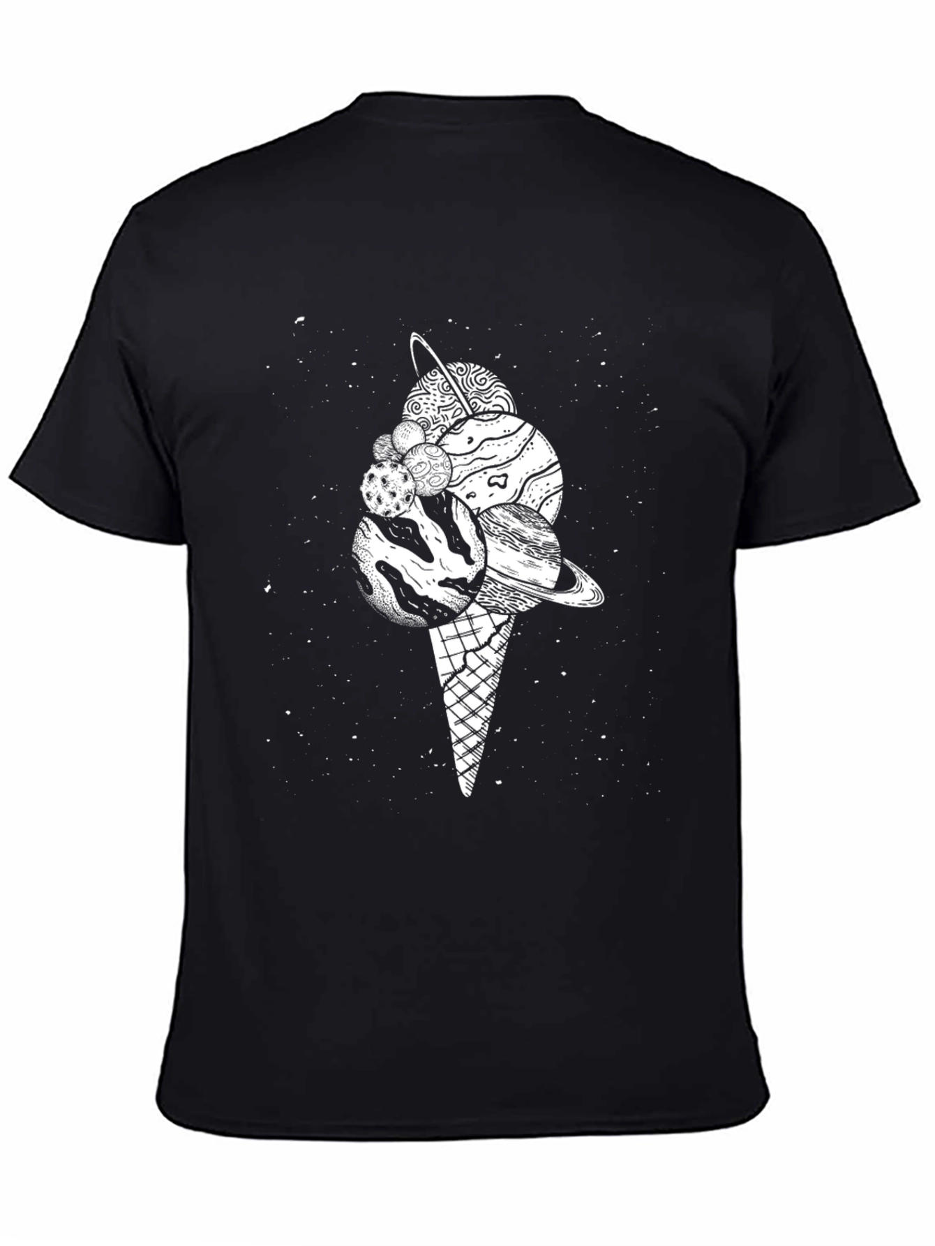 Space Ice Cream Black T-Shirt