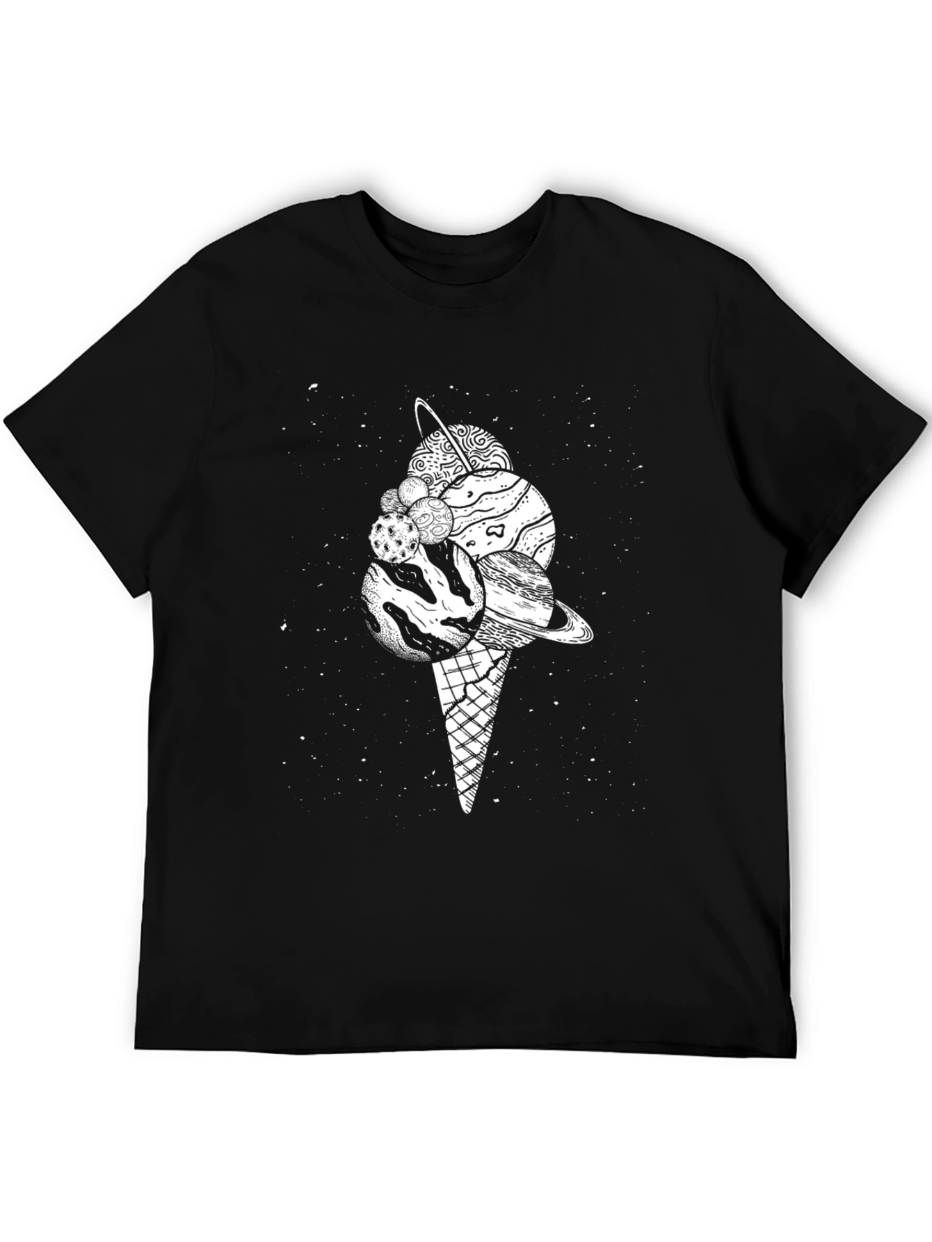 Space Ice Cream Black T-Shirt