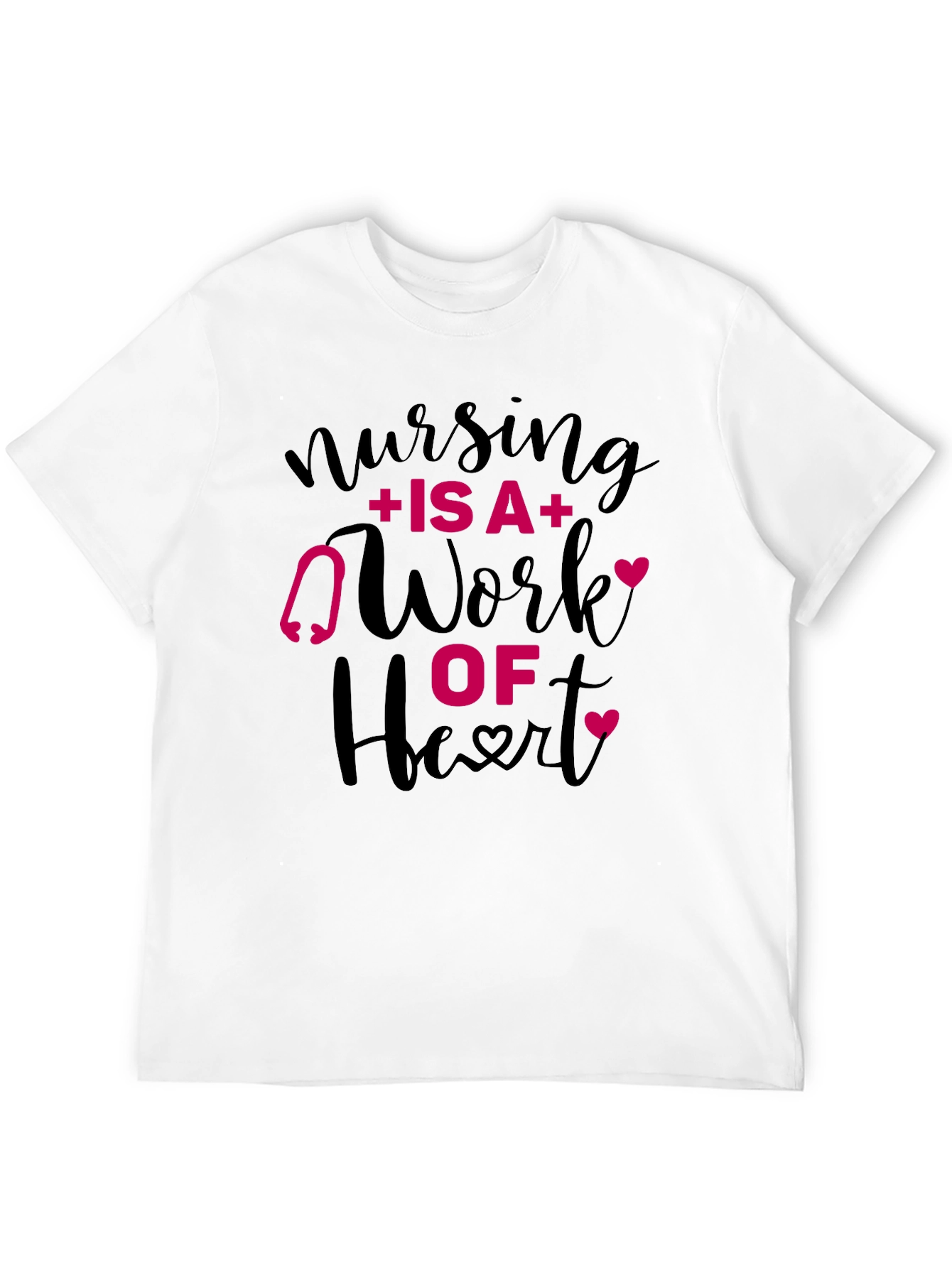 Nursing Is A Work Of Heart Graphic Tee