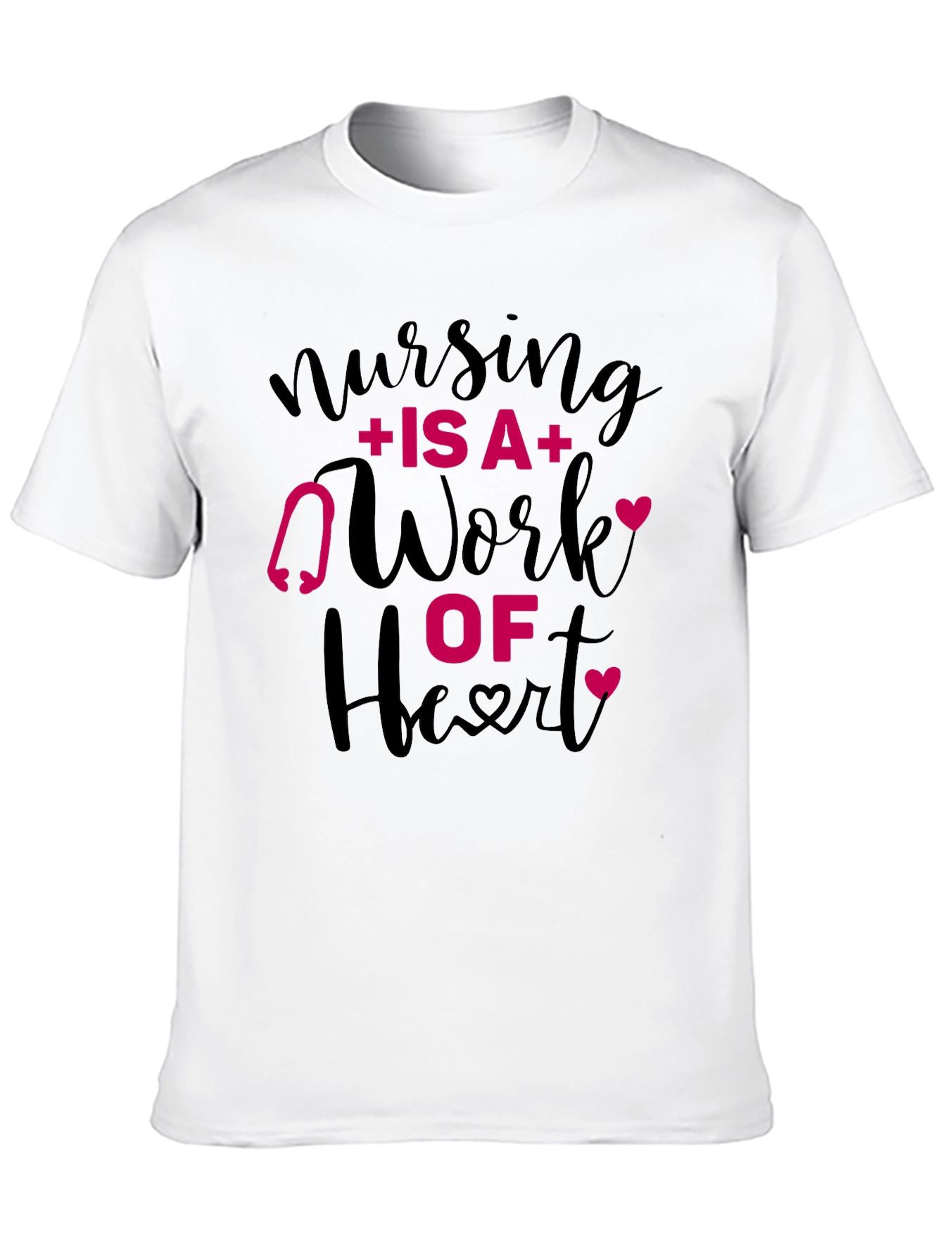 Nursing Is A Work Of Heart Graphic Tee