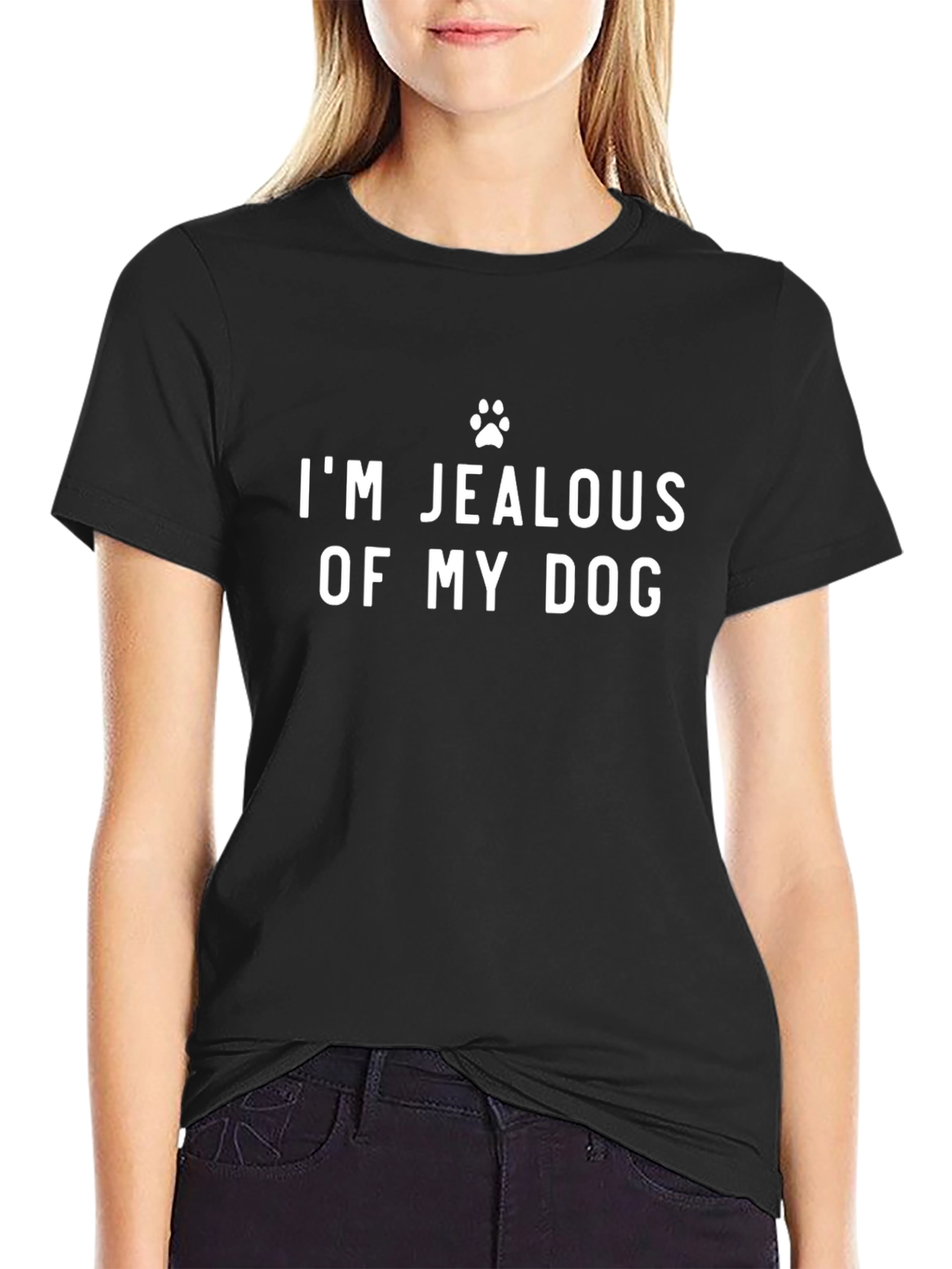 Jealous of My Dog Funny Novelty Graphic Tee