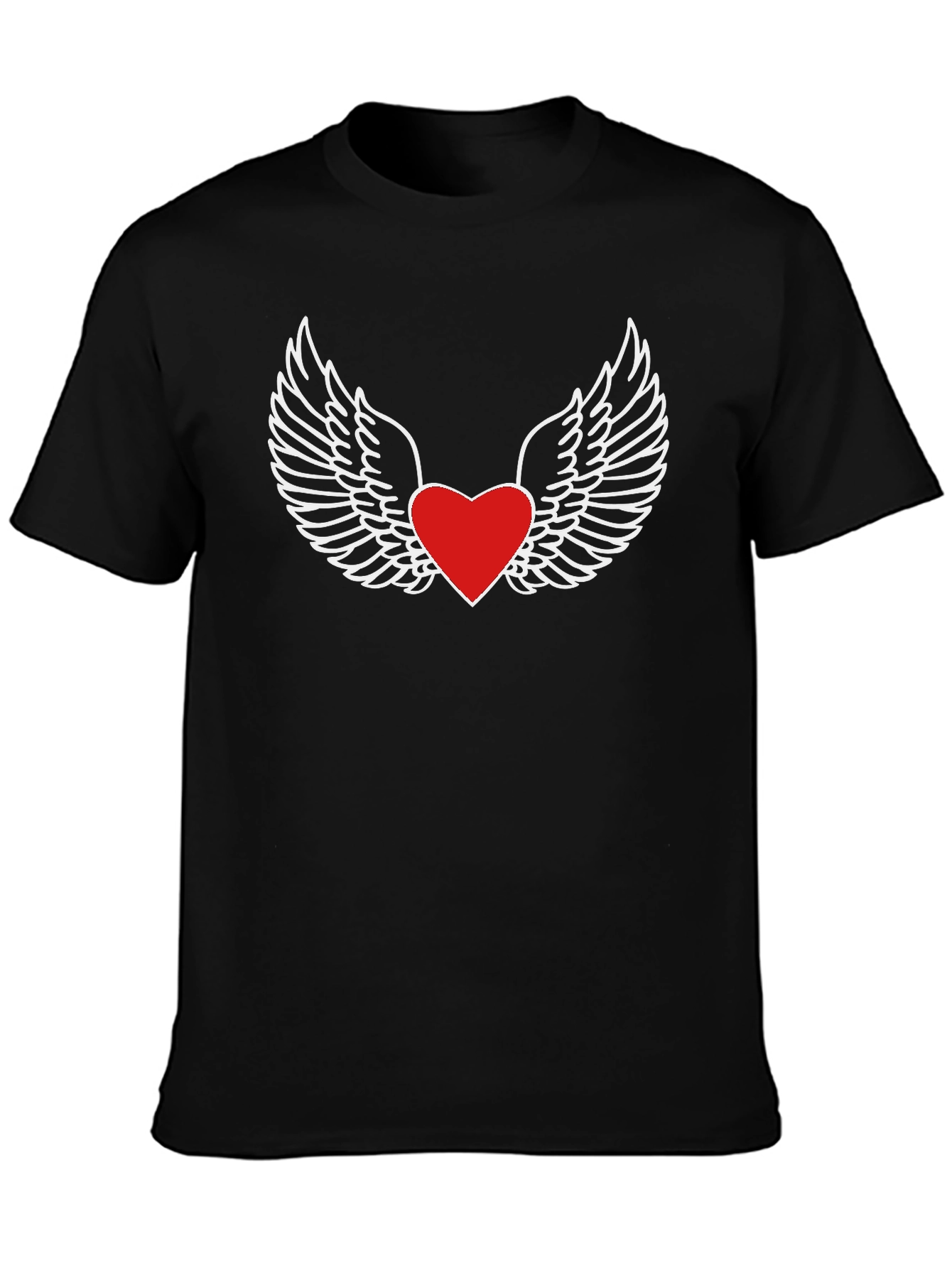 Heart With Wings Graphic Tee - Classic Black T-Shirt