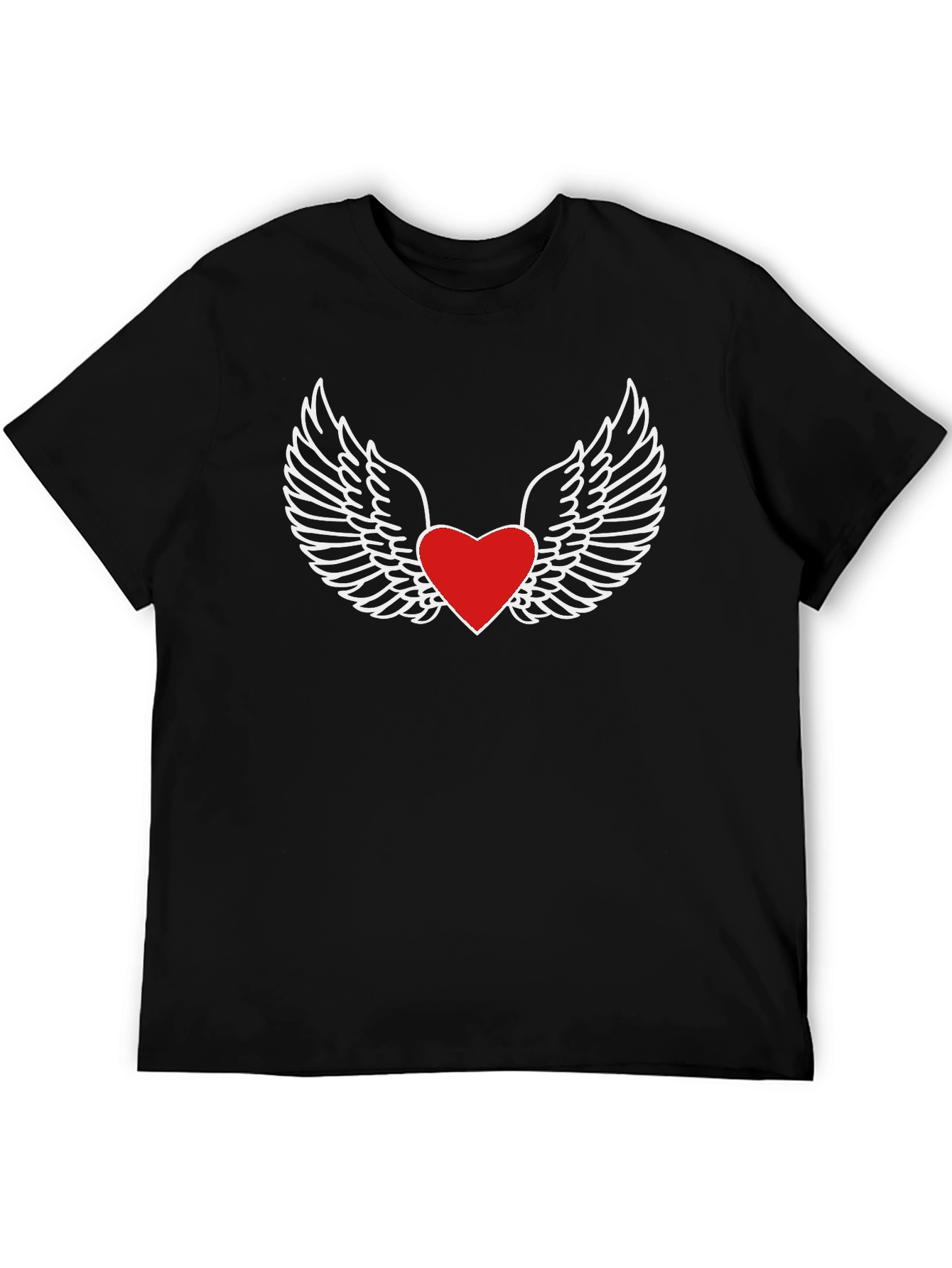 Heart With Wings Graphic Tee - Classic Black T-Shirt