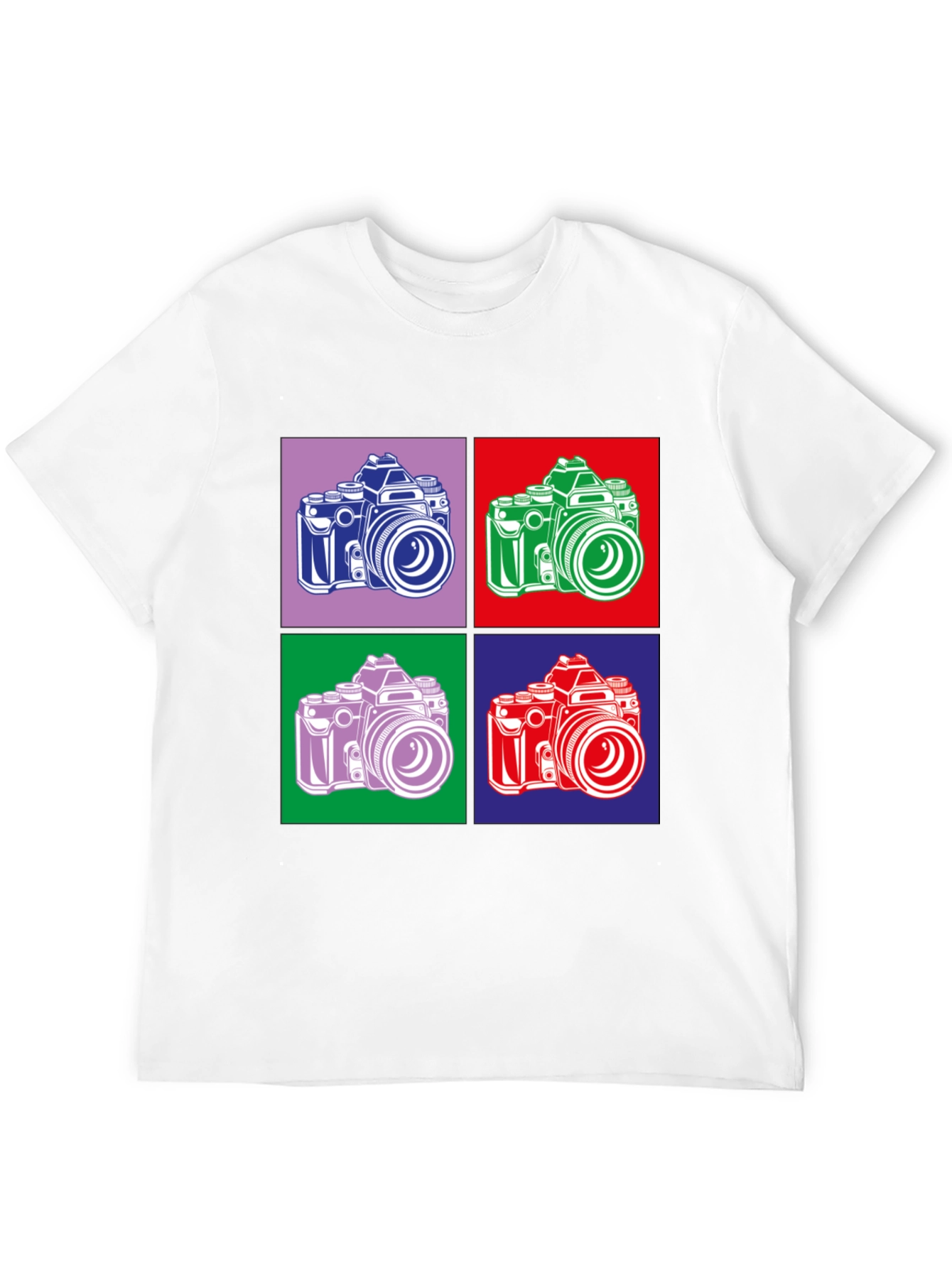 Retro Camera Graphic Tee - Pop Art Style