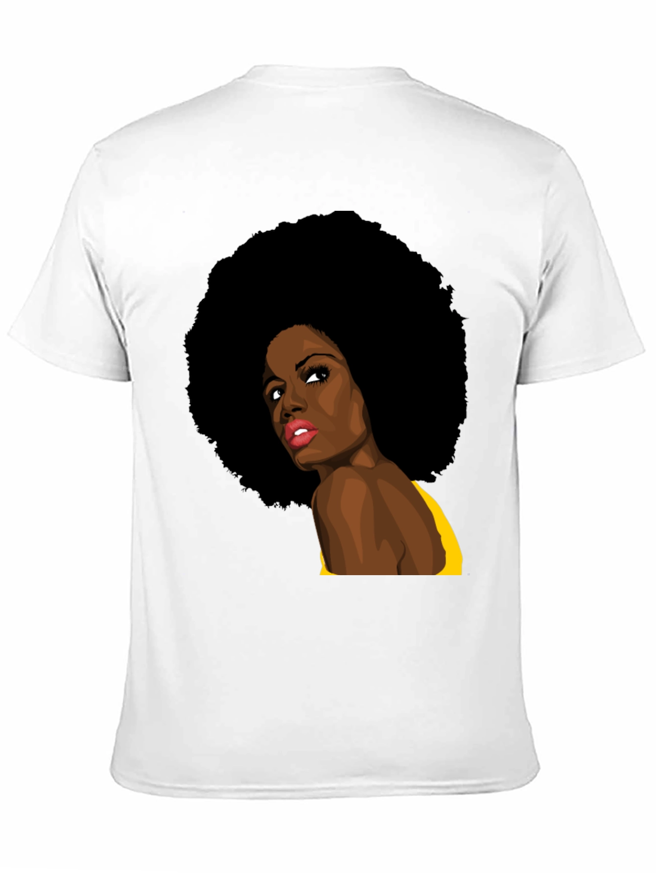 Afro Woman Graphic Print Black T-Shirt