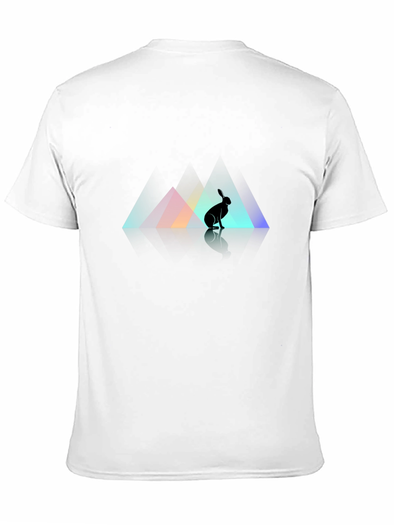 Rabbit Silhouette Graphic Print Black T-Shirt