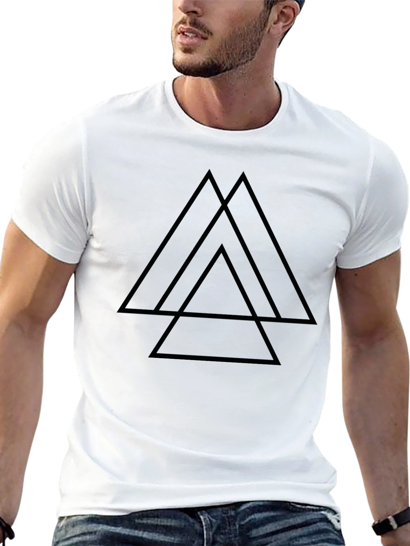 Geometric Triangle Black T-Shirt