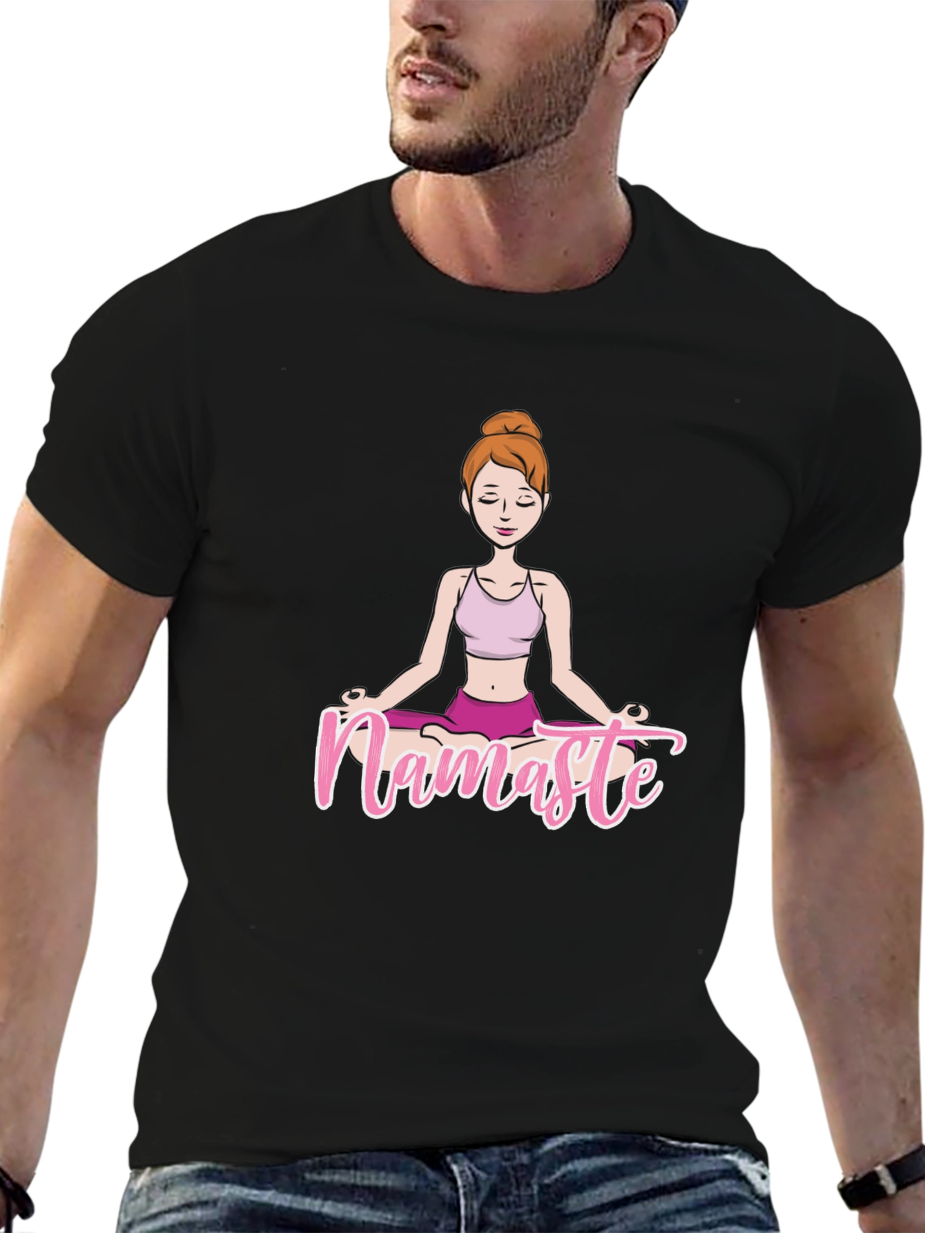 Namaste Yoga T-Shirt Meditating Woman Design