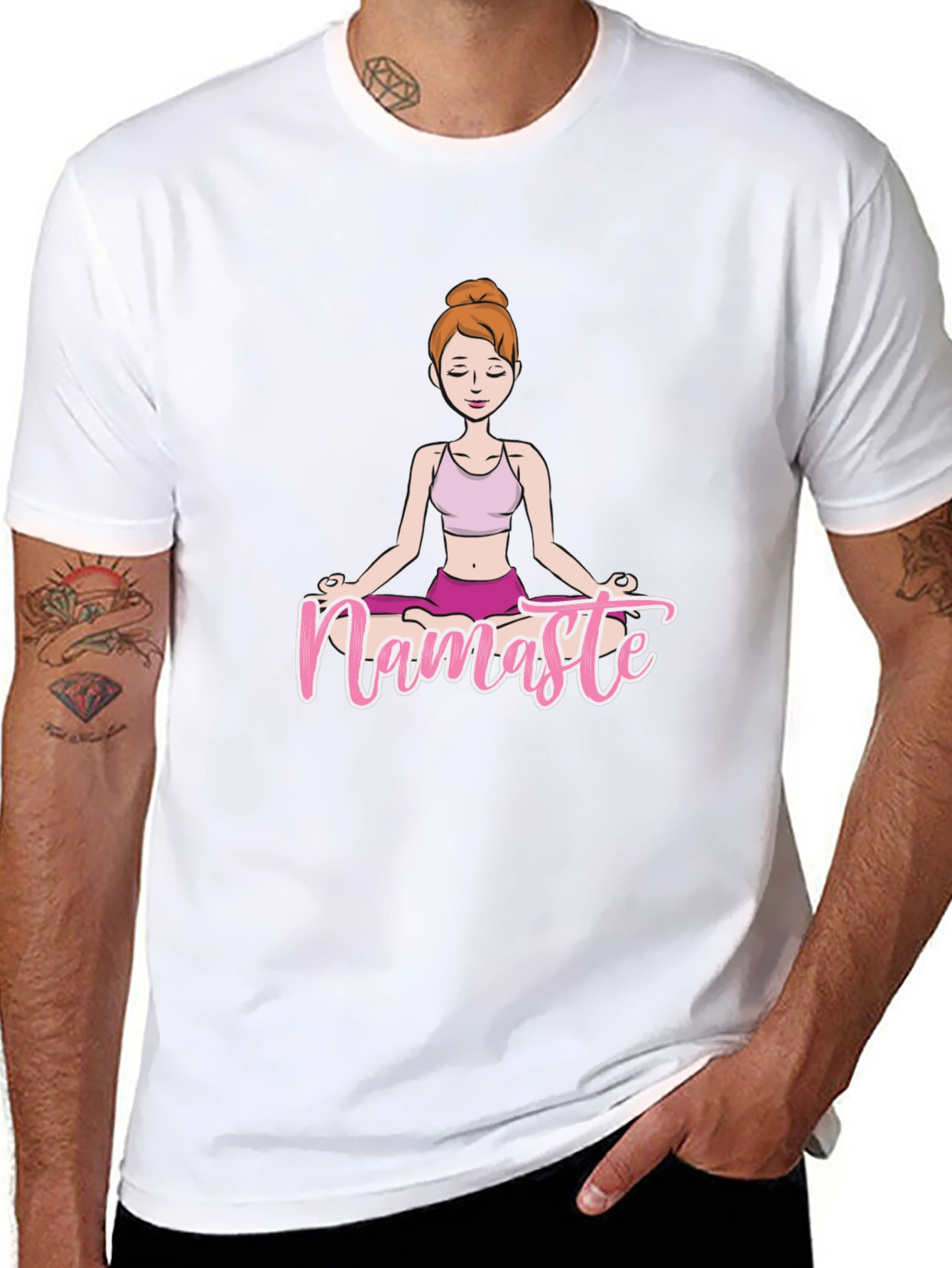 Namaste Yoga T-Shirt Meditating Woman Design