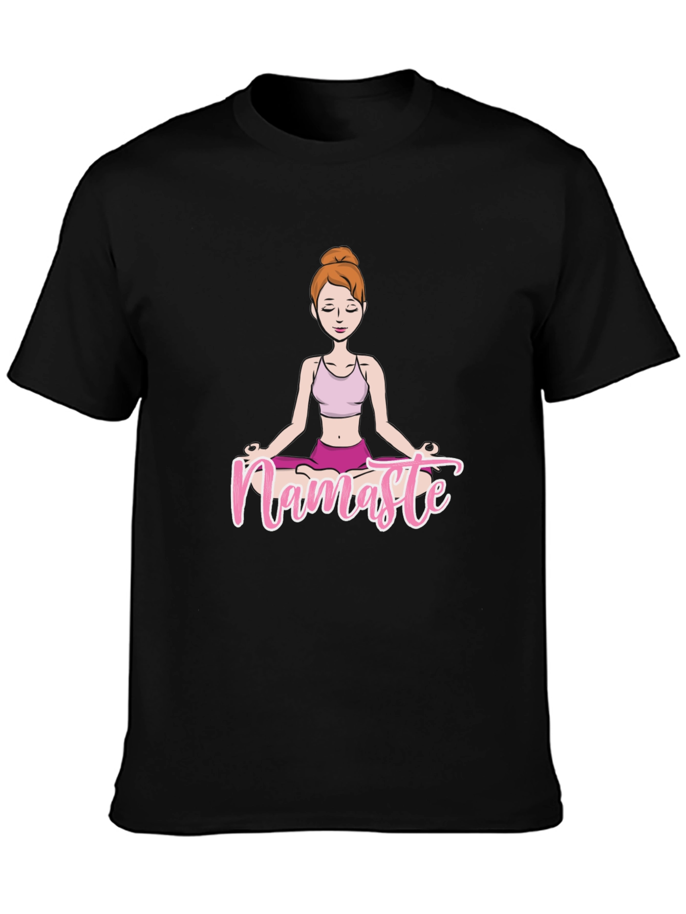 Namaste Yoga T-Shirt Meditating Woman Design