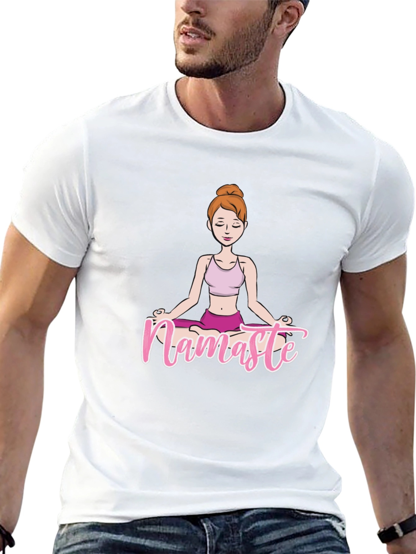 Namaste Yoga T-Shirt Meditating Woman Design