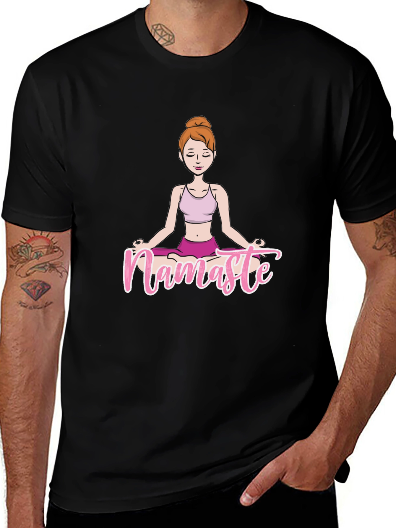 Namaste Yoga T-Shirt Meditating Woman Design