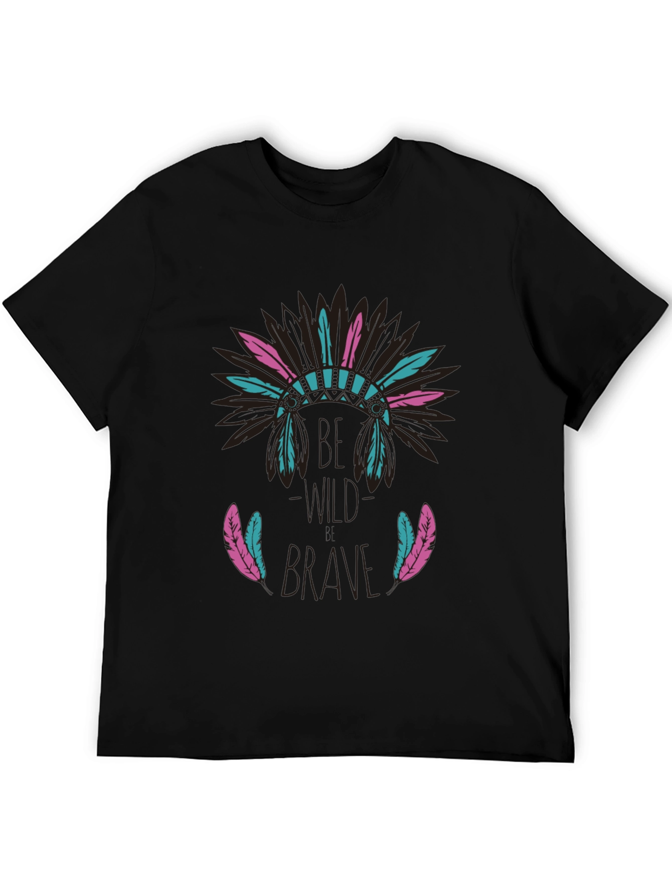 Be Brave Feather Headdress Graphic T-Shirt