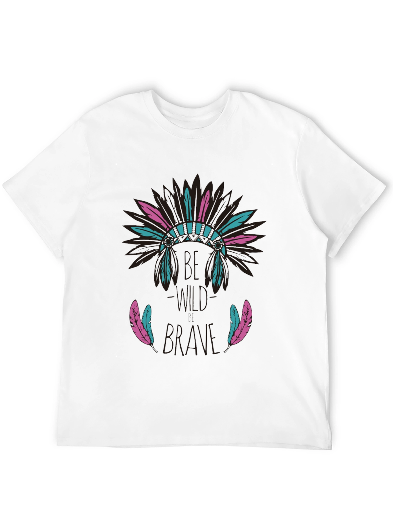 Be Brave Feather Headdress Graphic T-Shirt