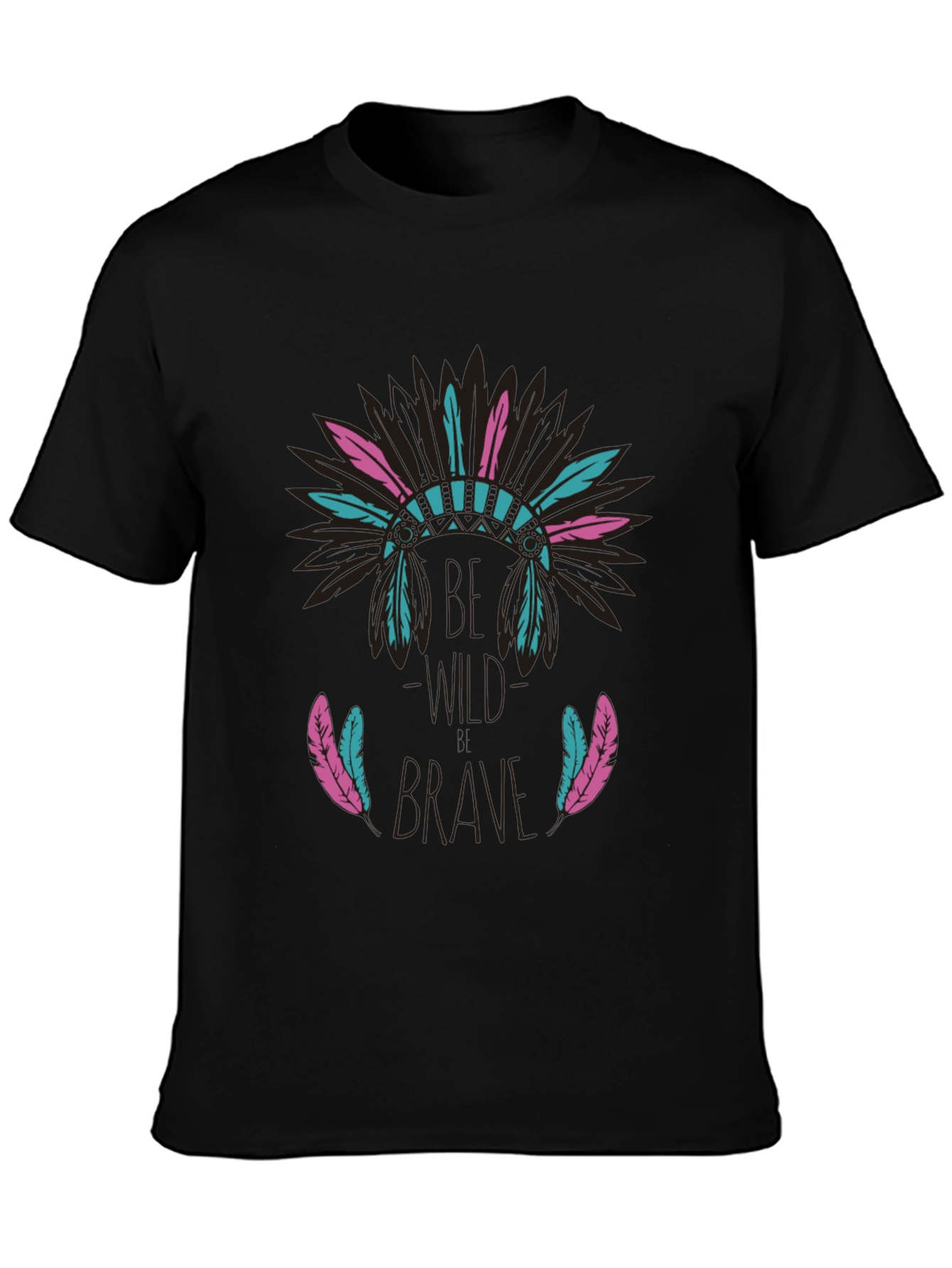 Be Brave Feather Headdress Graphic T-Shirt