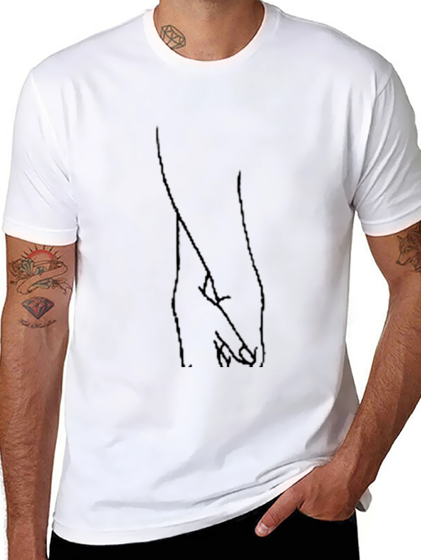 Hand Holding Graphic Tee - Stylish Black Shirt