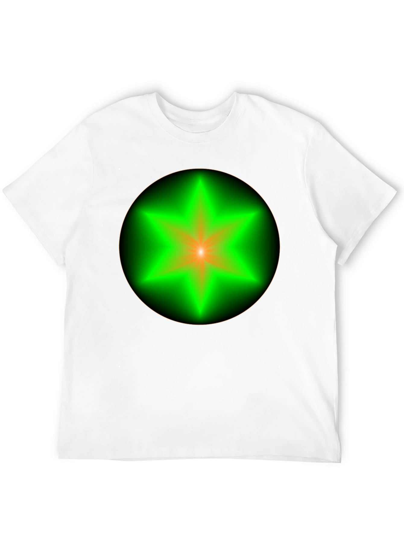 Neon Star Graphic Tee - Stylish Black Cotton T-Shirt