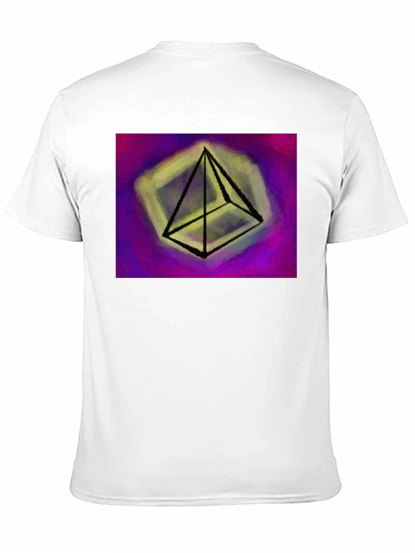 Abstract Pyramid Graphic Tee - Black