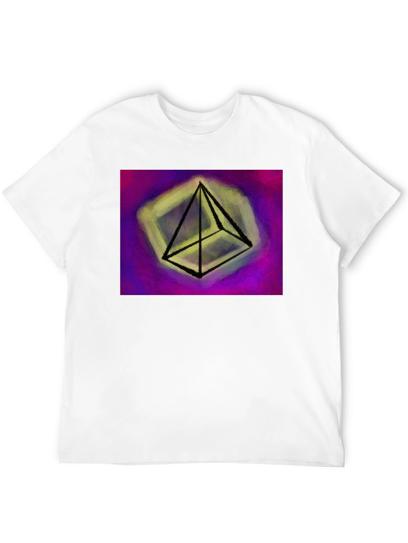Abstract Pyramid Graphic Tee - Black