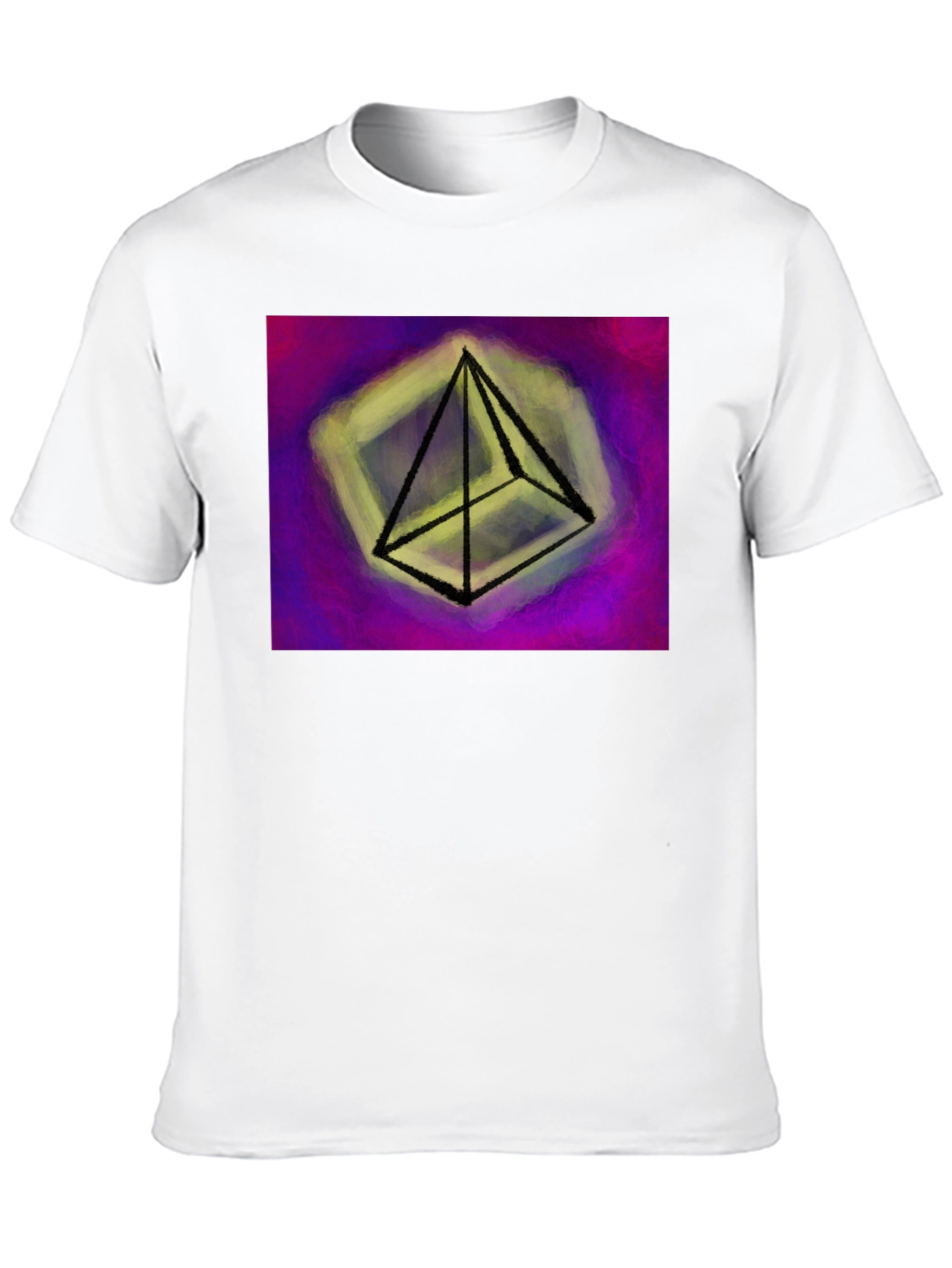 Abstract Pyramid Graphic Tee - Black