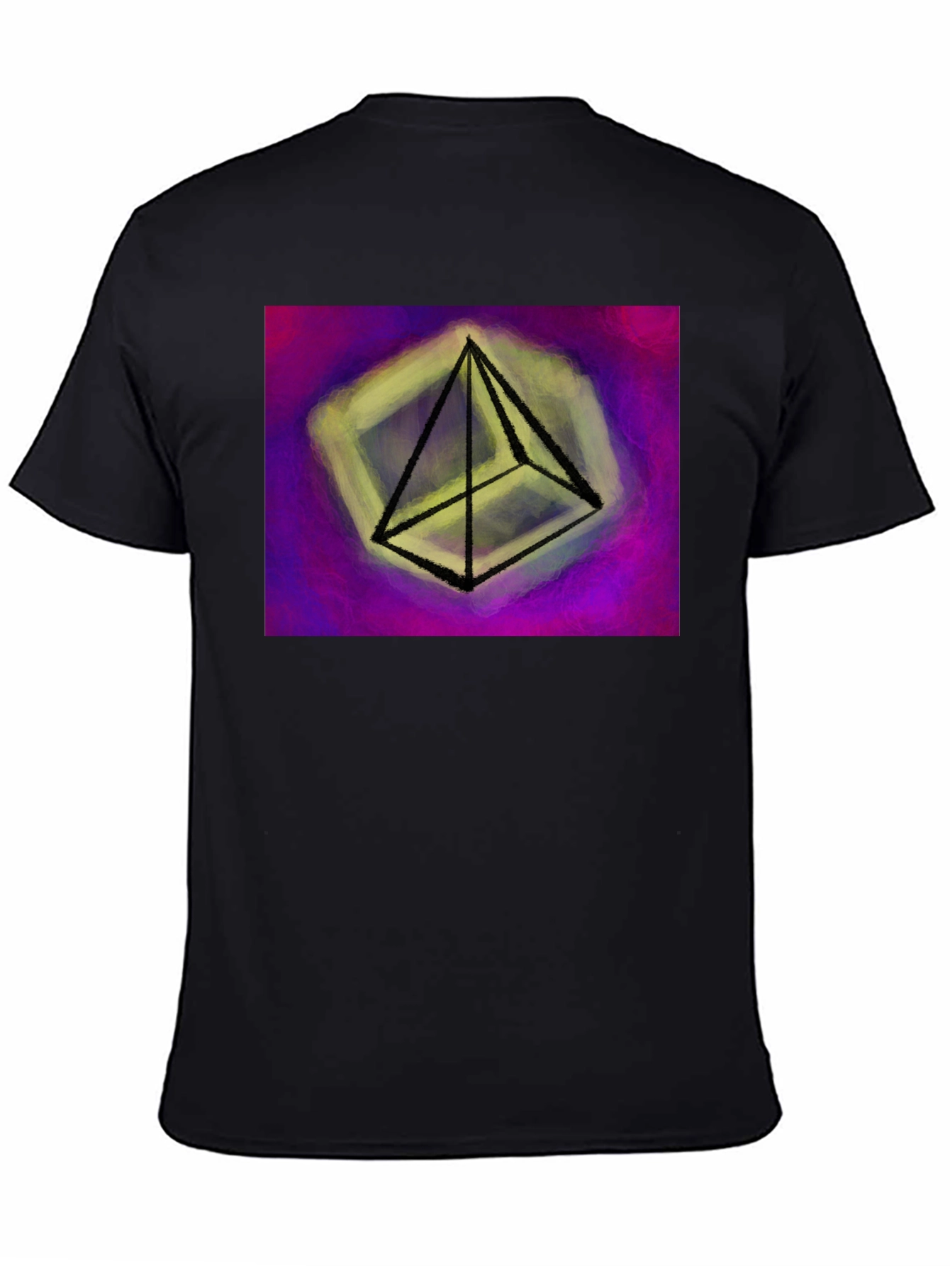 Abstract Pyramid Graphic Tee - Black