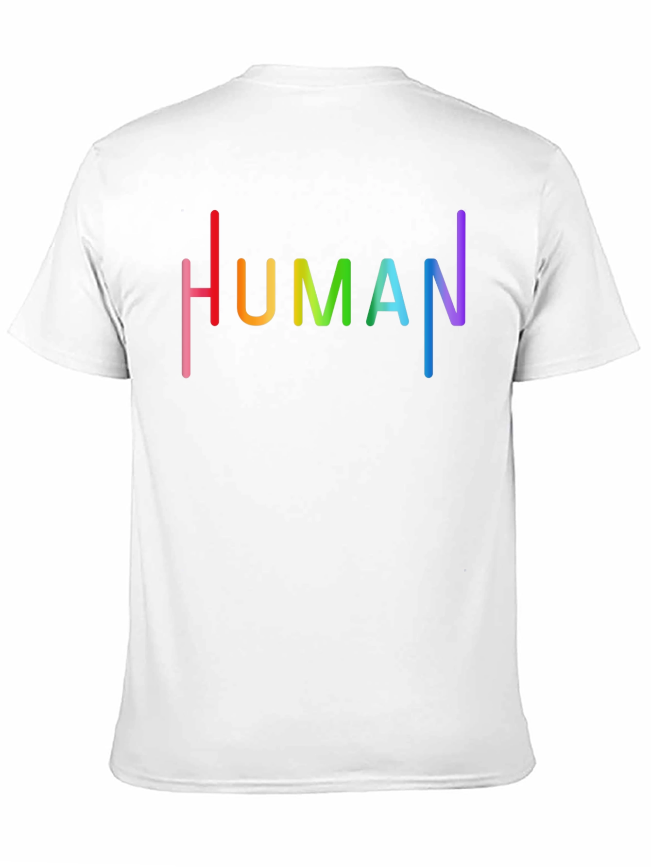 Human Pride Rainbow Text Graphic Black T-Shirt