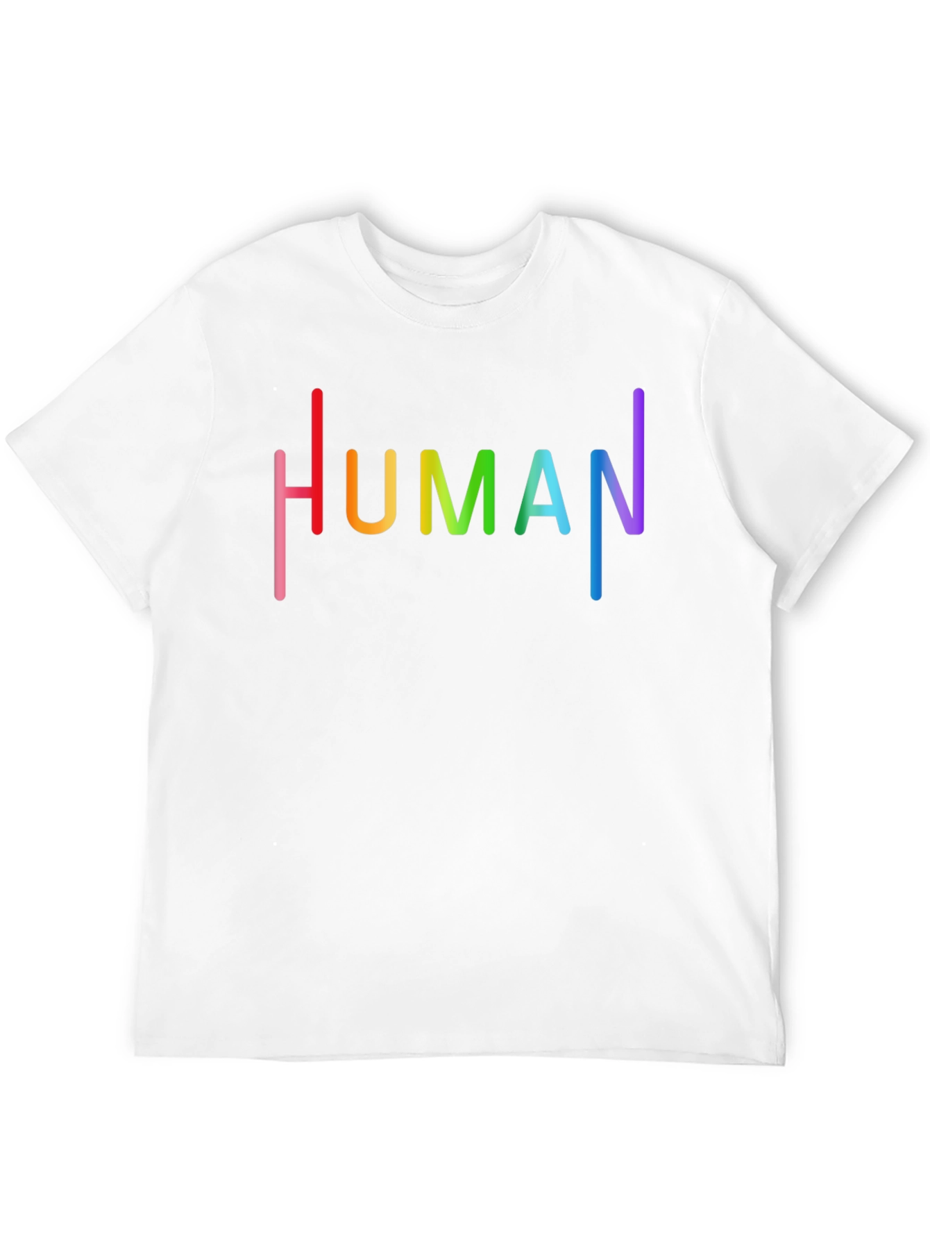 Human Pride Rainbow Text Graphic Black T-Shirt