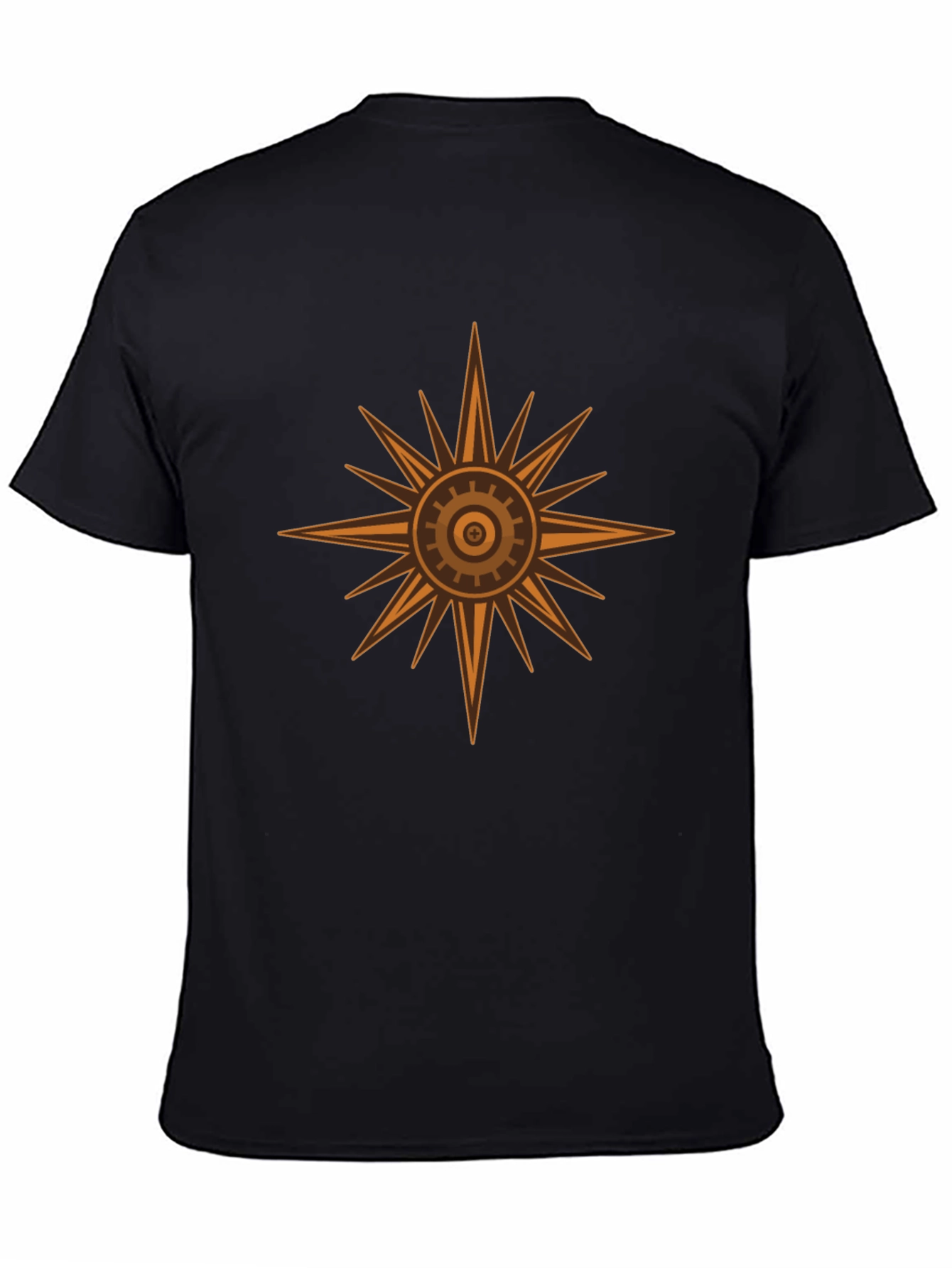 Steampunk Sunburst Tee - Black Cotton Graphic T-Shirt