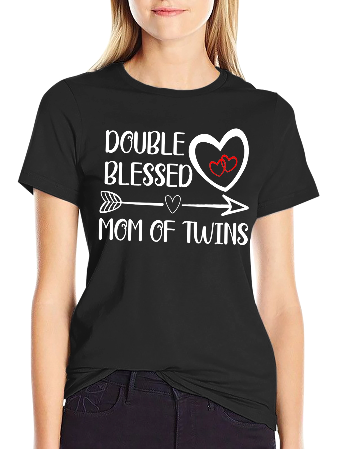 Double Blessed Mom of Twins Graphic T-Shirt