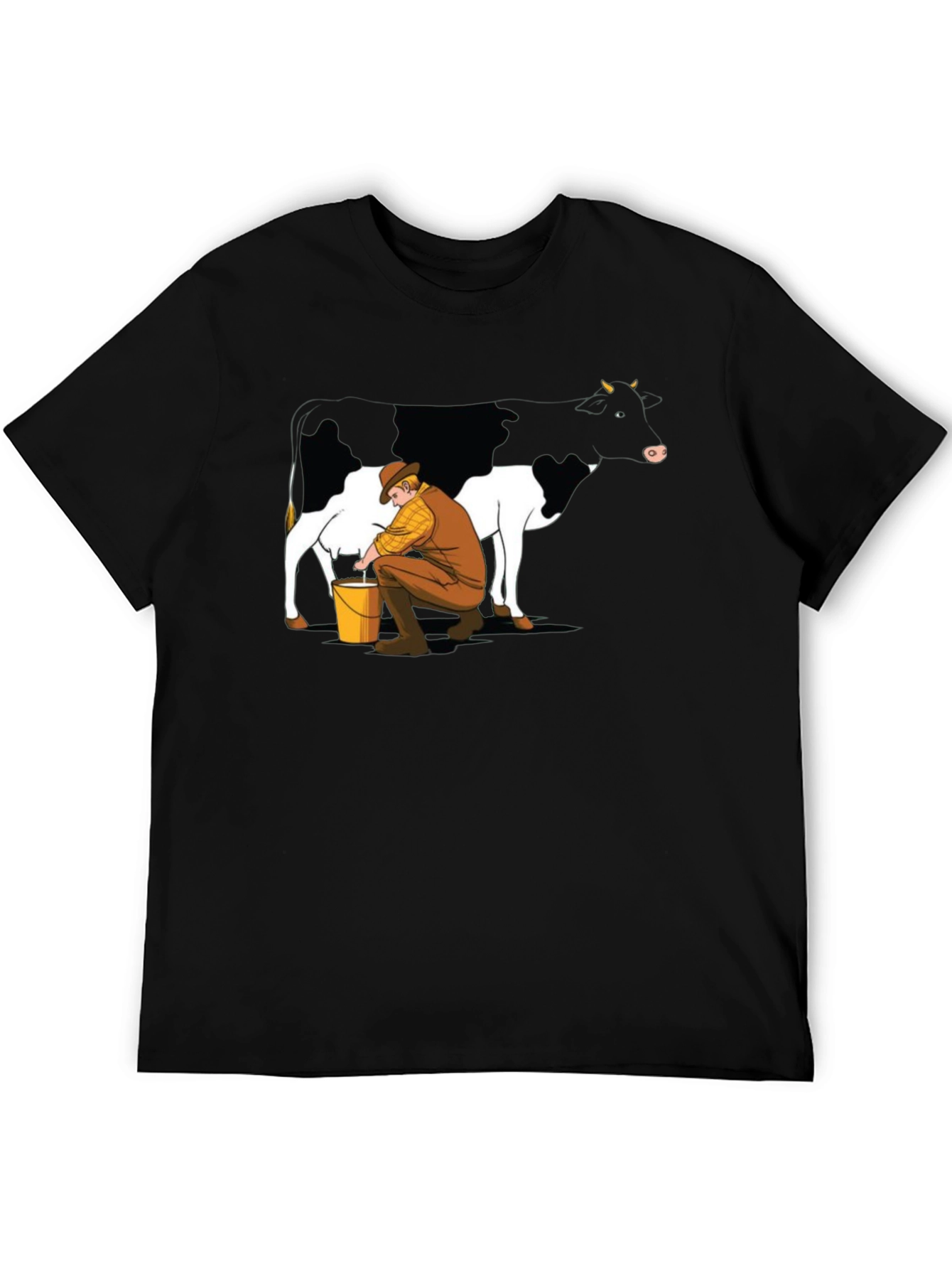 Cow Milking Graphic Tee - Black
