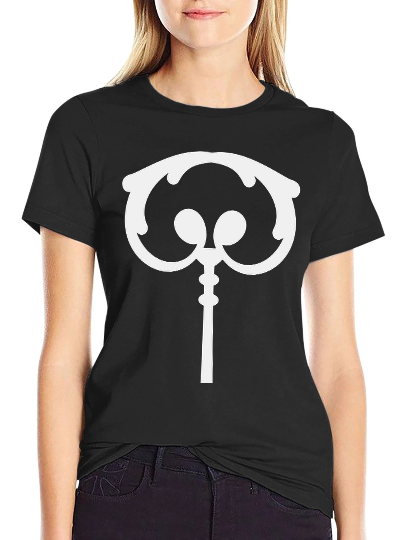 Ornate Key Graphic T-Shirt - Stylish Black Tee