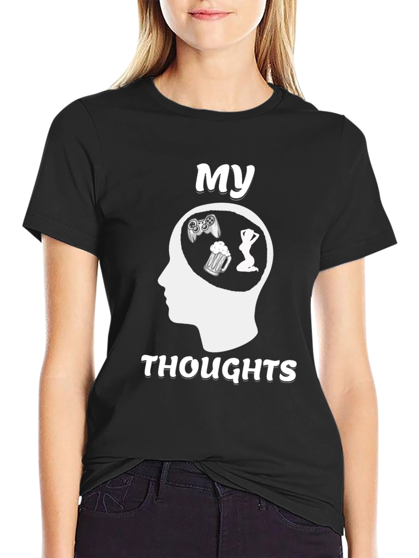 My Thoughts T-Shirt - Gaming Beer Women