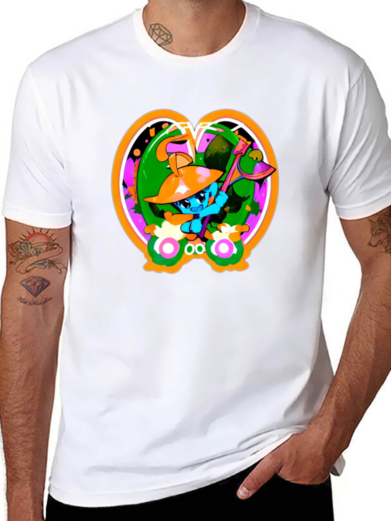 Fun Cartoon Graphic Black T-Shirt