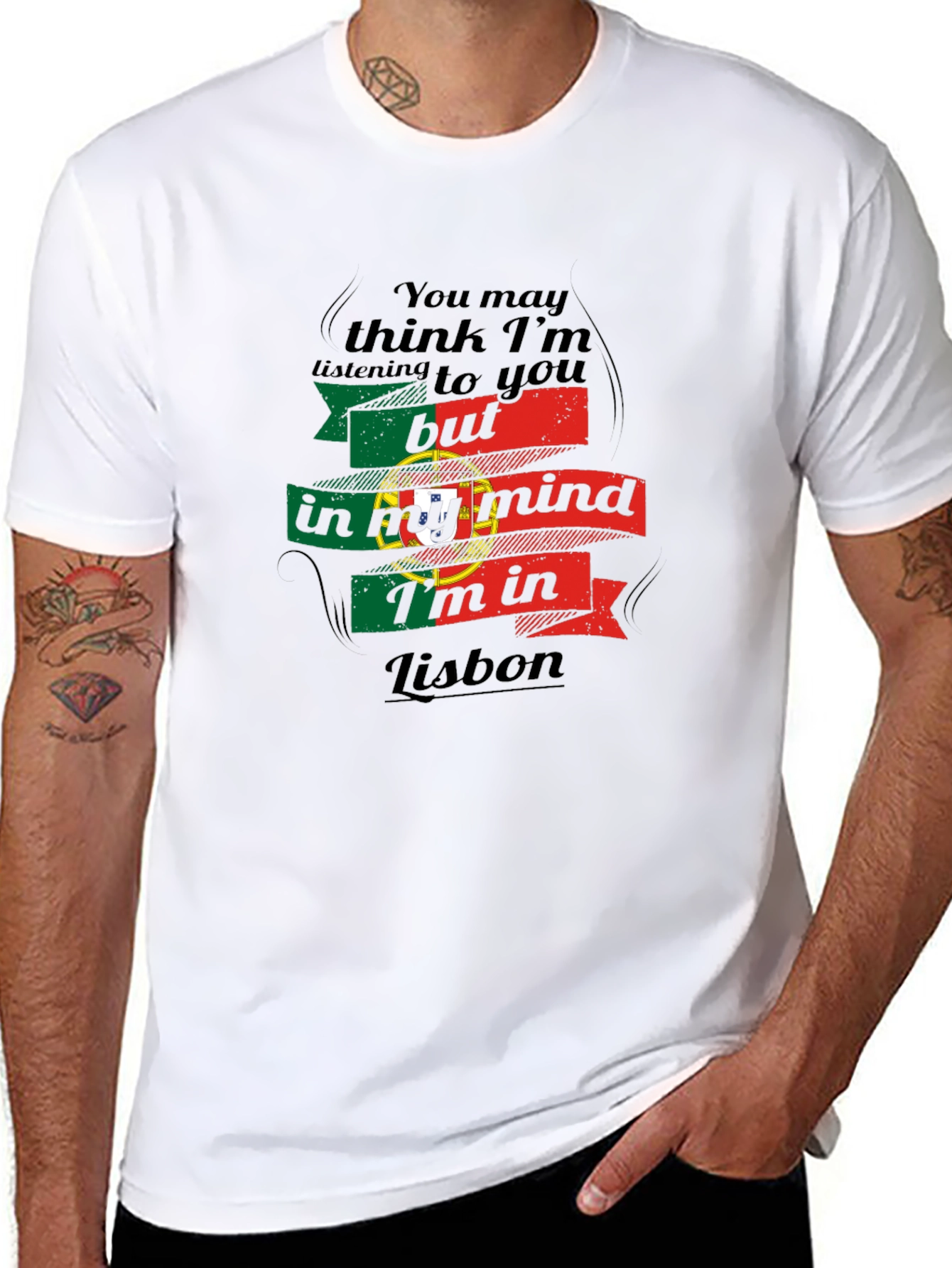 Lisbon Mind T-Shirt - Portugal Flag Design