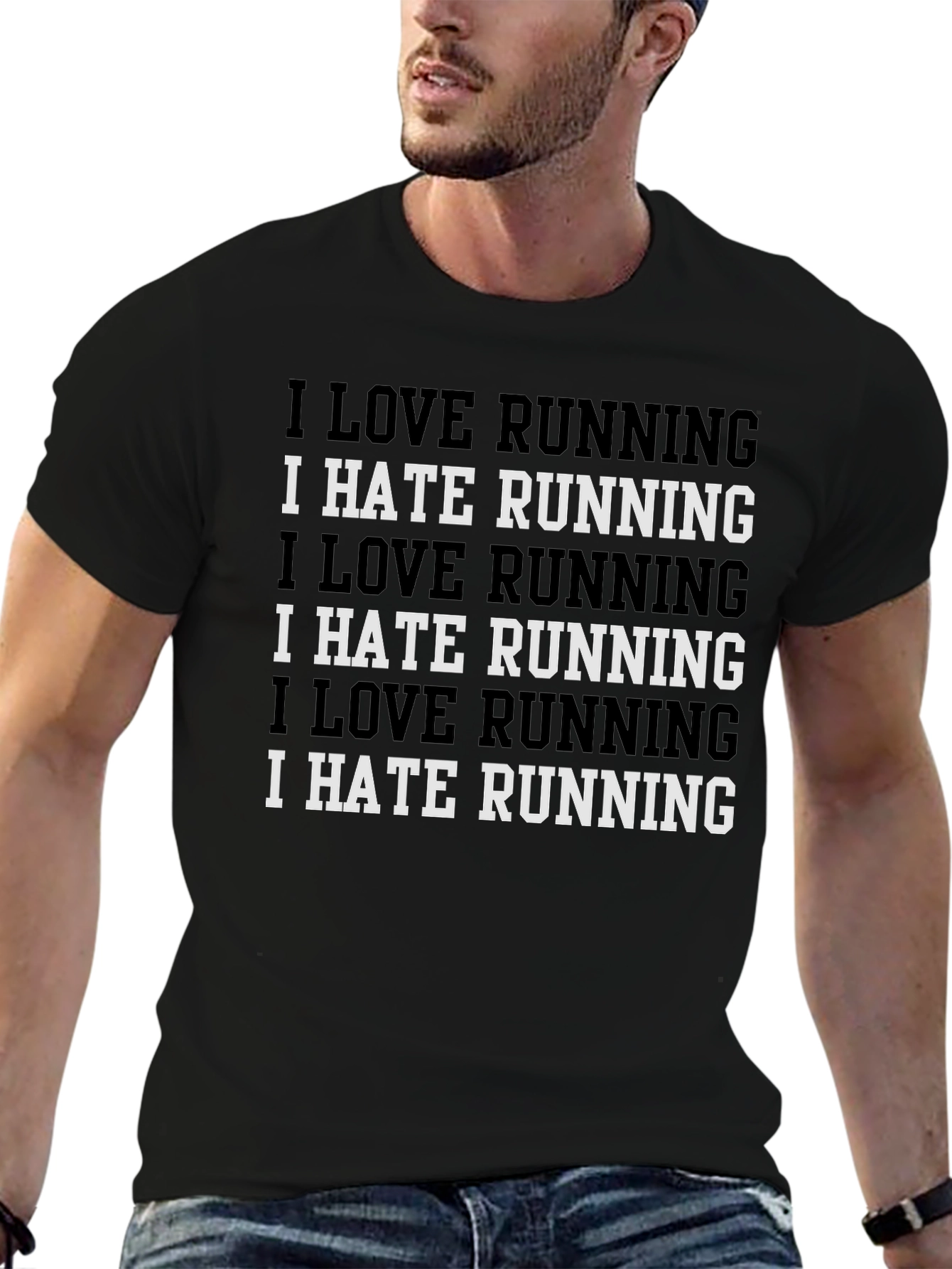 I Love Running/Hate Running Graphic Tee - Black