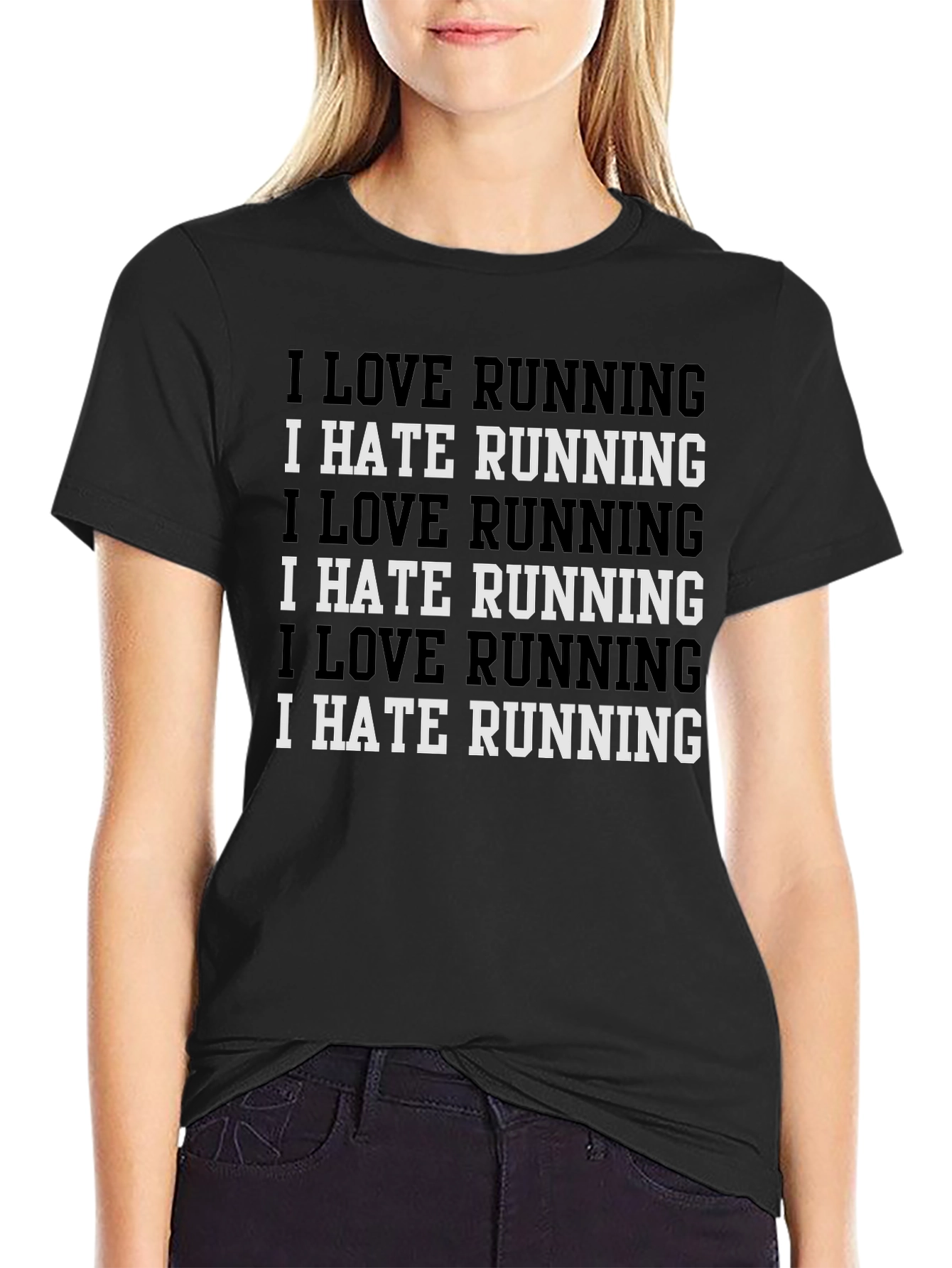 I Love Running/Hate Running Graphic Tee - Black
