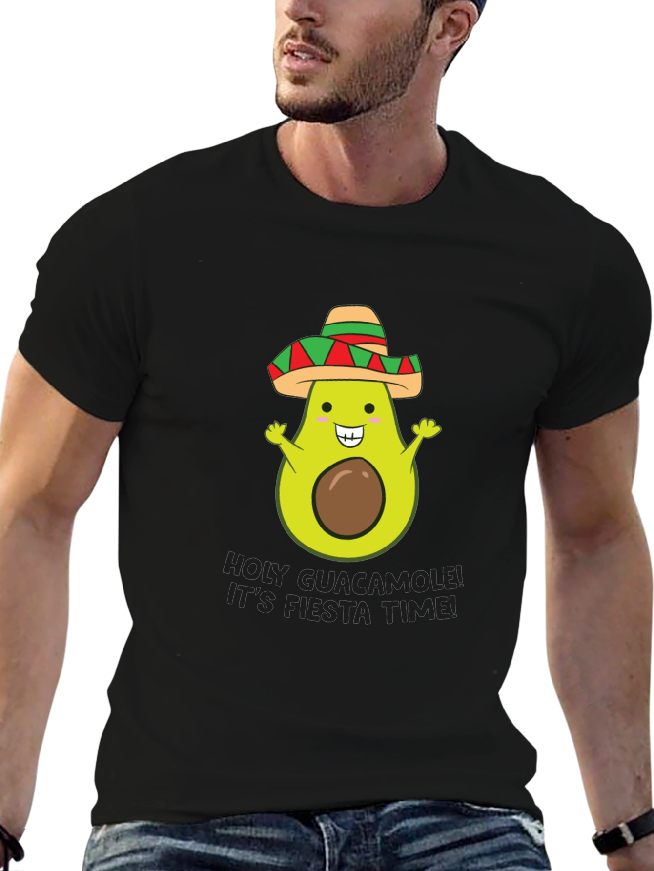 Holy Guacamole Fiesta Time Black T-Shirt