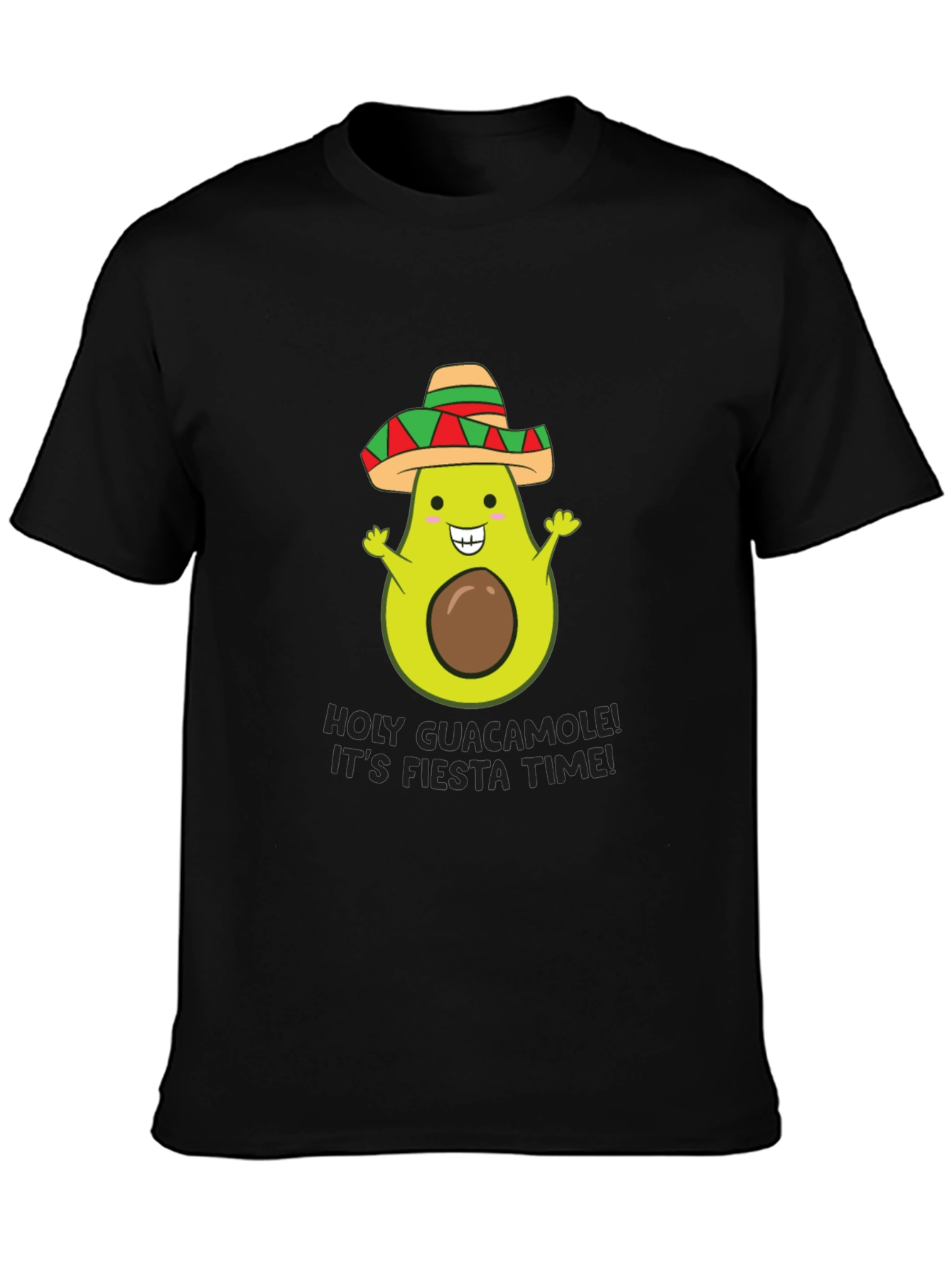 Holy Guacamole Fiesta Time Black T-Shirt