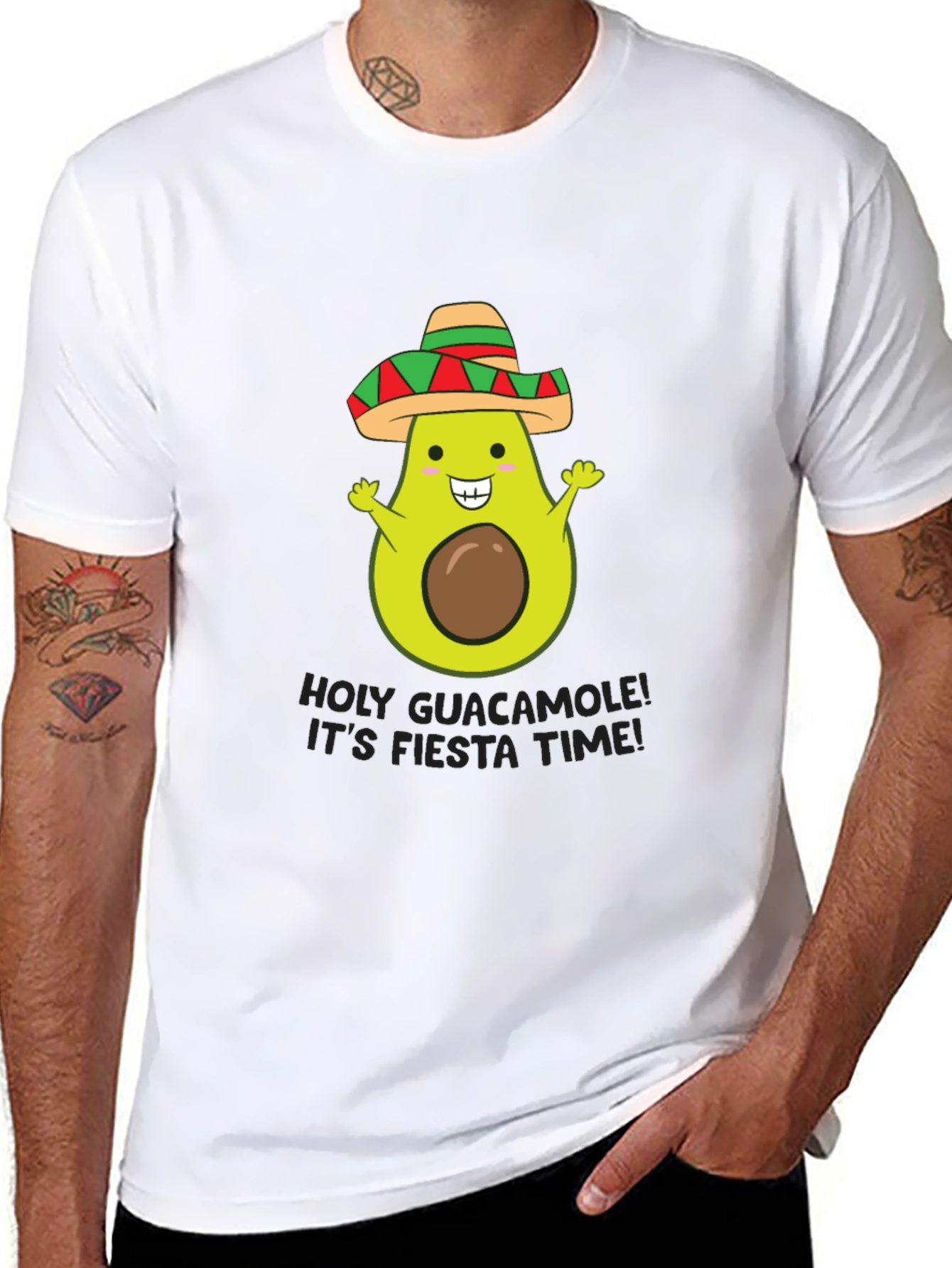 Holy Guacamole Fiesta Time Black T-Shirt
