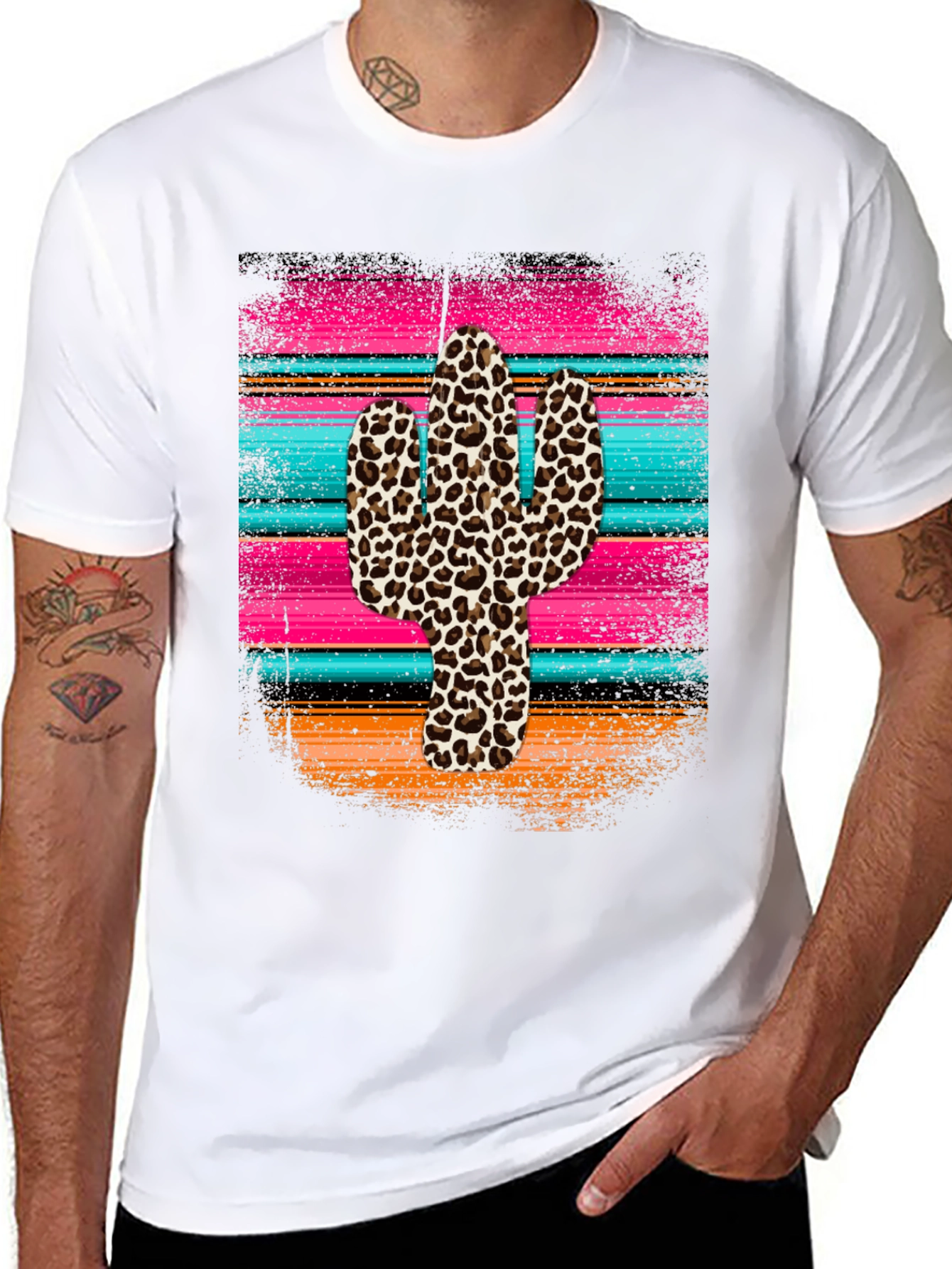 Leopard Cactus Serape Graphic Tee