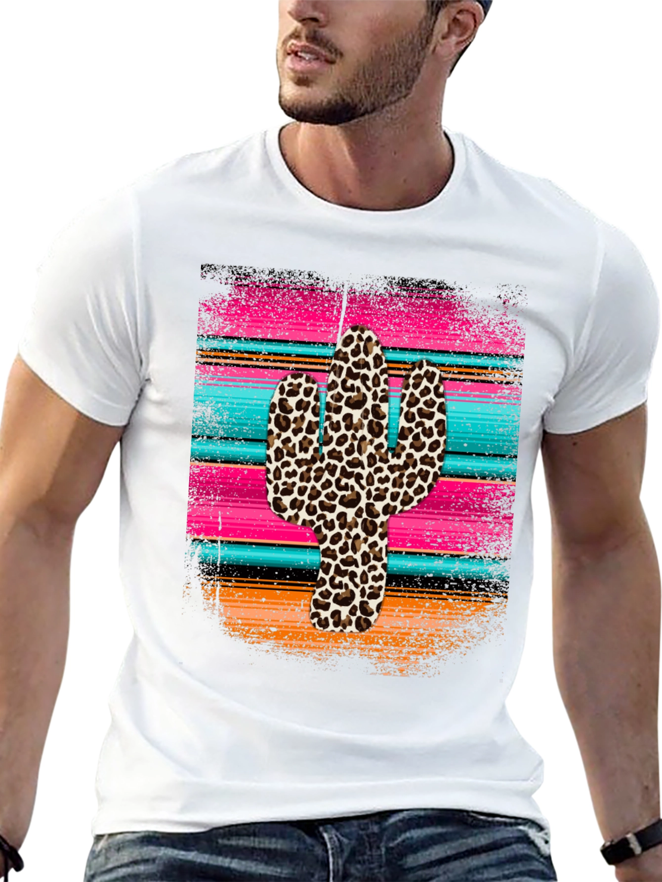Leopard Cactus Serape Graphic Tee