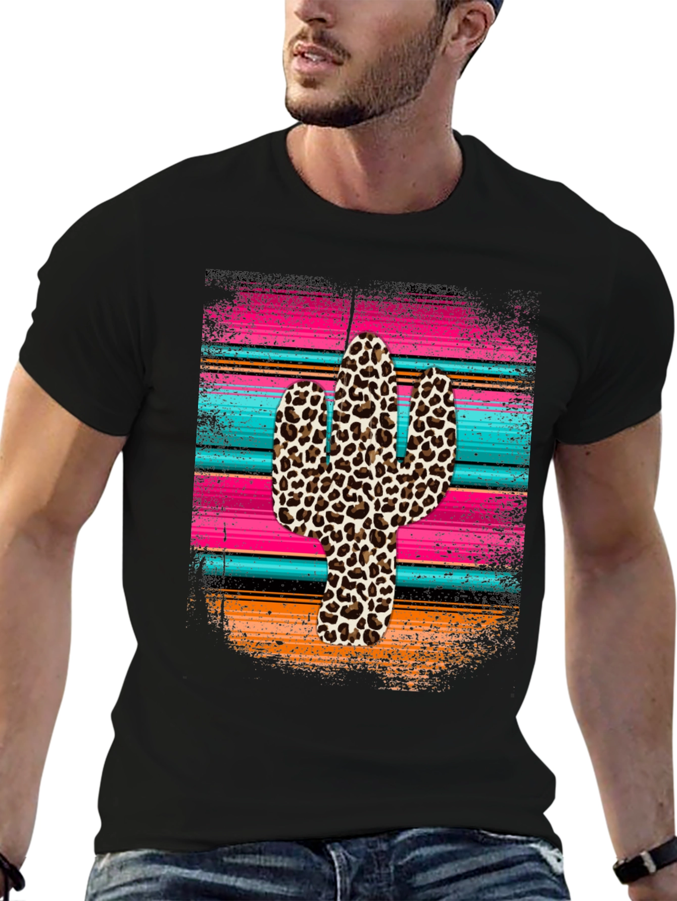 Leopard Cactus Serape Graphic Tee
