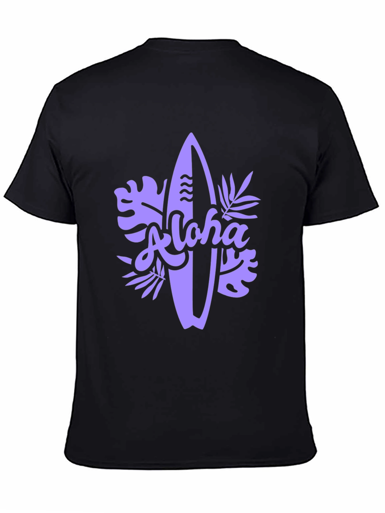 Aloha Surfboard Graphic Tee - Black Casual T-Shirt