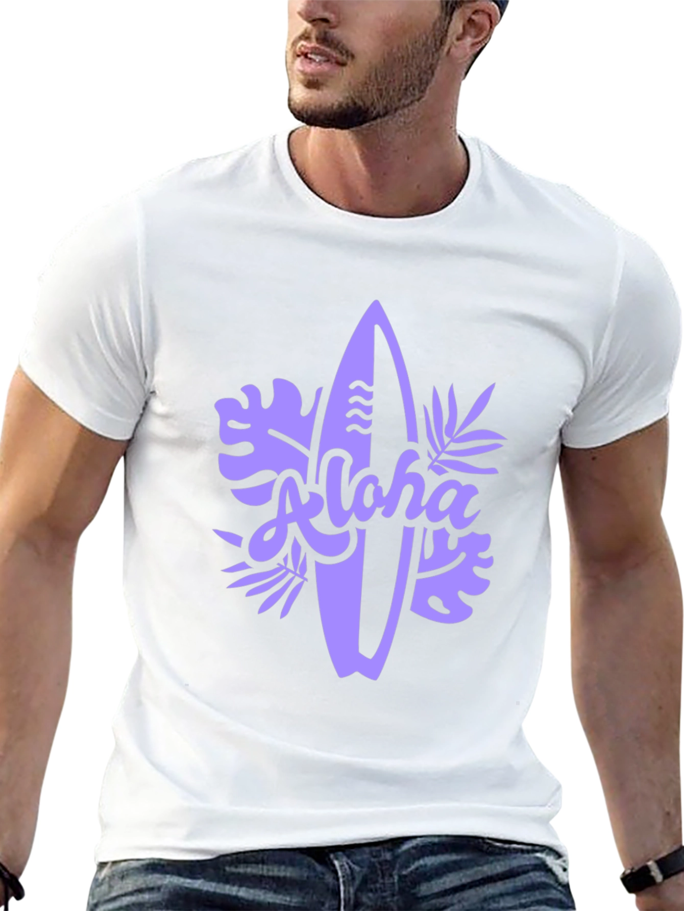 Aloha Surfboard Graphic Tee - Black Casual T-Shirt