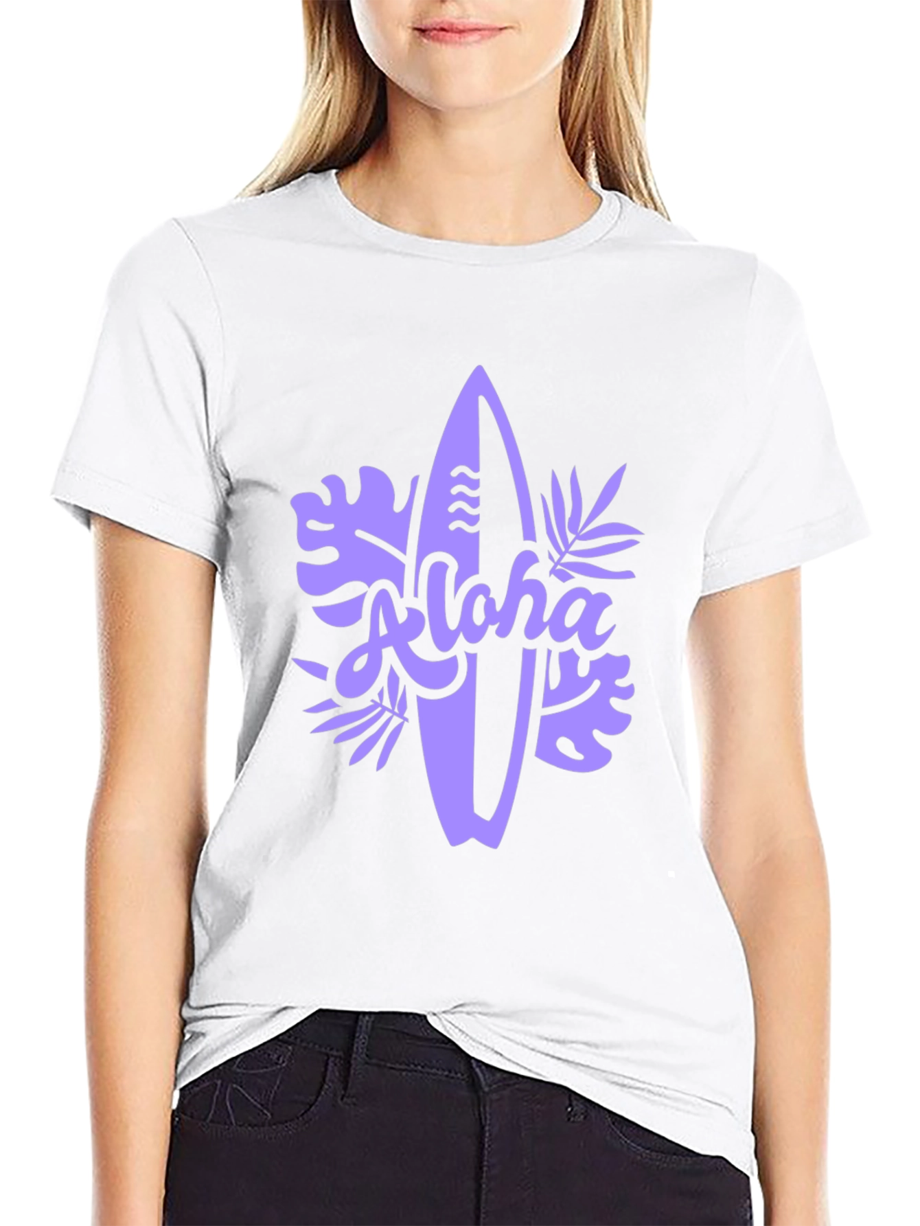 Aloha Surfboard Graphic Tee - Black Casual T-Shirt